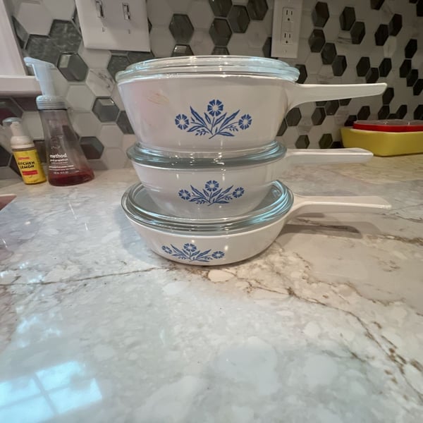 Corning Ware Blue Cornflower Menuette Skillet Set With Lids
See detsils
