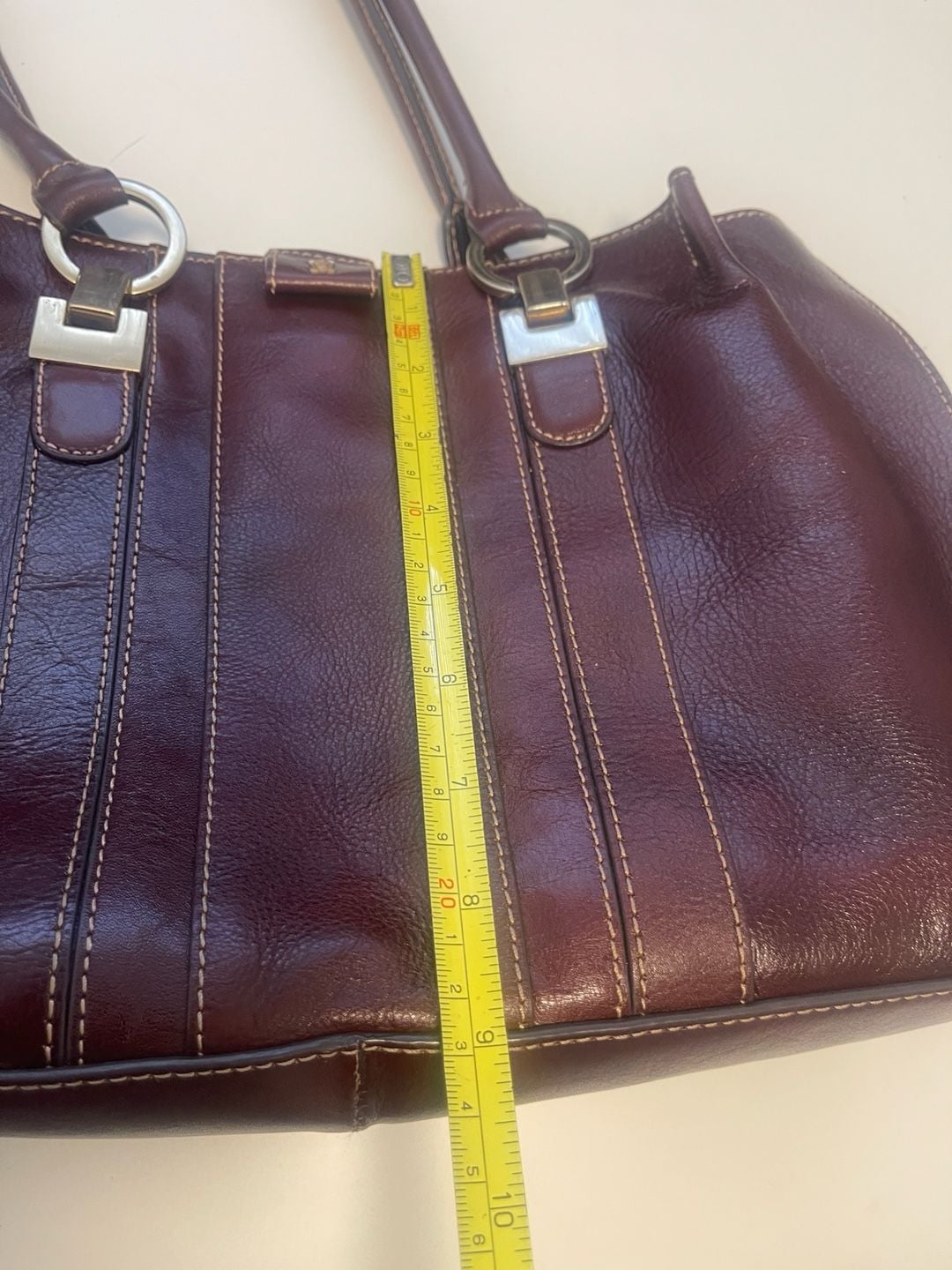 Etienne Aigner Burgundy Leather Shoulder Bag 8