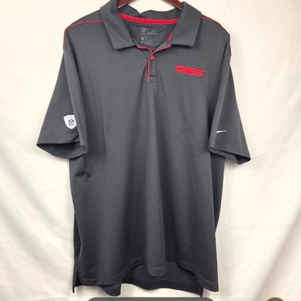 Nike Kansas City Chiefs Dri-FIT Polo Size 2XL Grey NFL Football