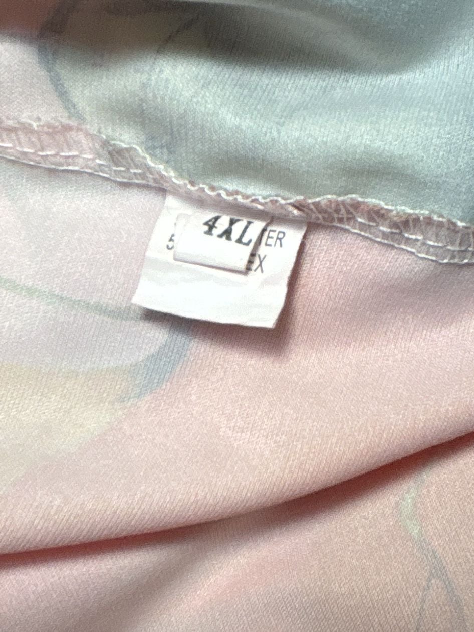 Two Piece Floral Satin Top and Pants Set Pink Orange 7