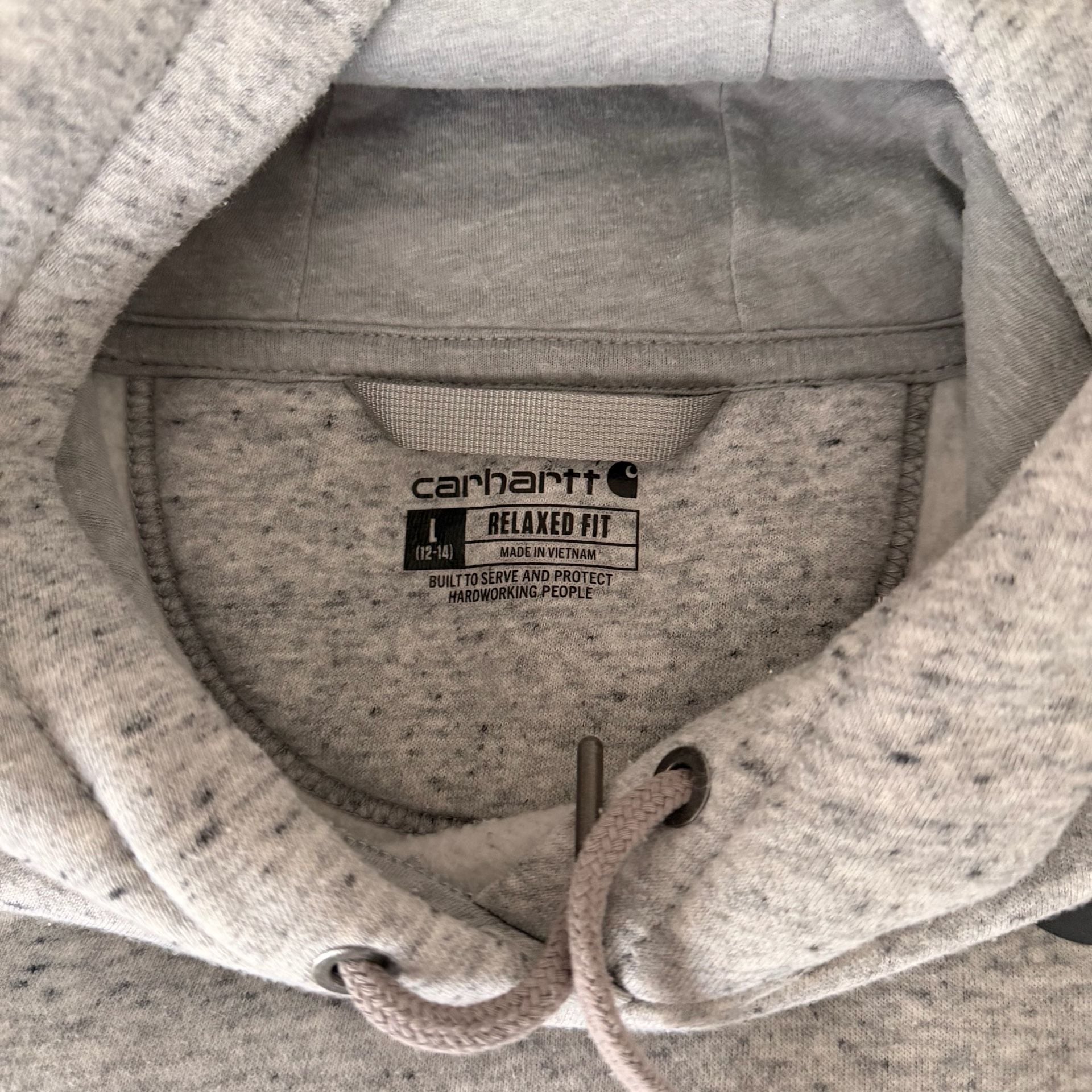 Carhartt Clarksburg Hoodie Size L (12-14) Gray Heather Relaxed Fit 3