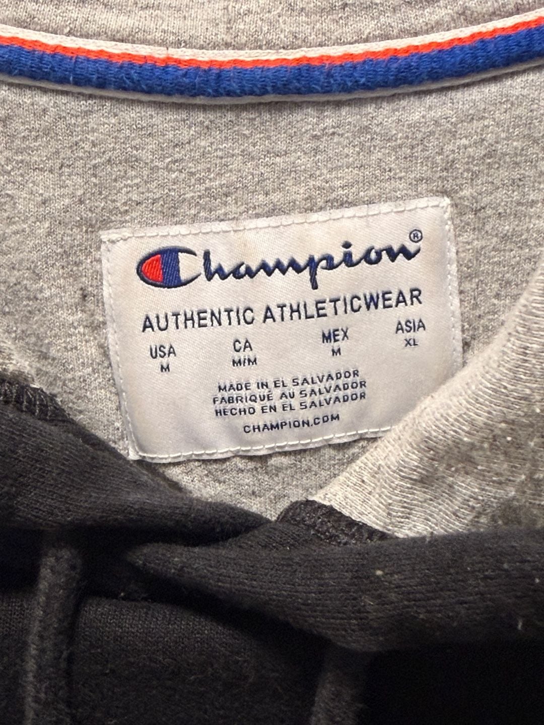 Champion Script Logo Hoodie Size M Black 4