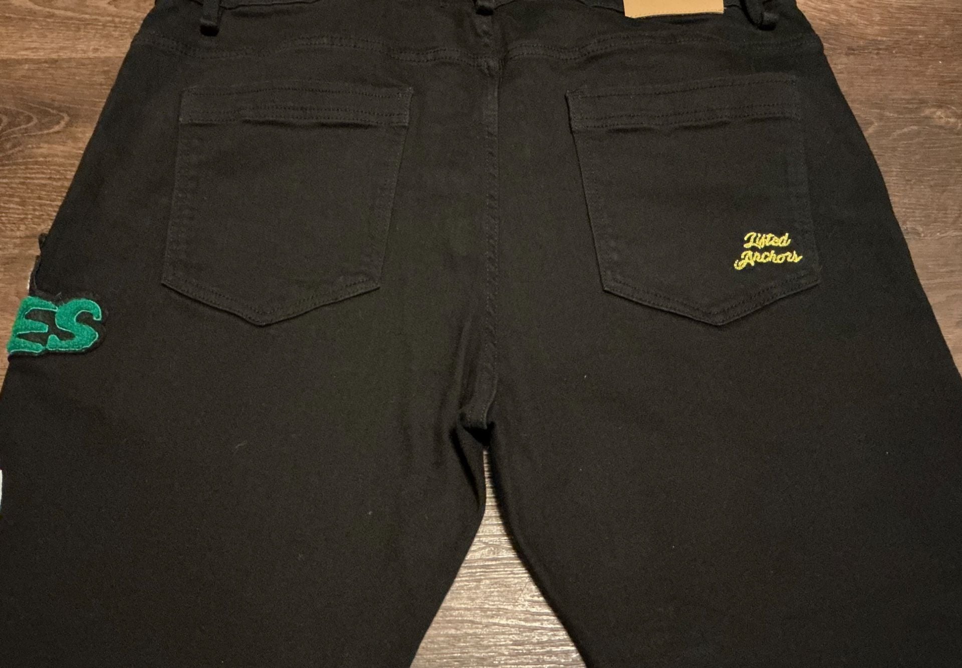 Lifted Anchors Burning Bridges Skeleton Graphic Black Jeans 11