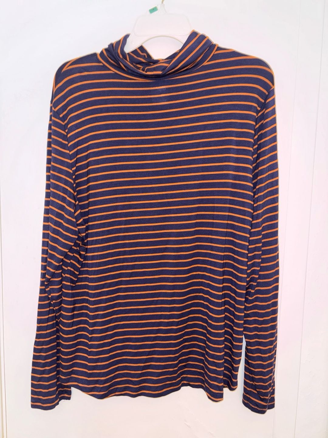 Dip Turtleneck Top Size XL Blue Orange Striped Long Sleeve Shirt 2