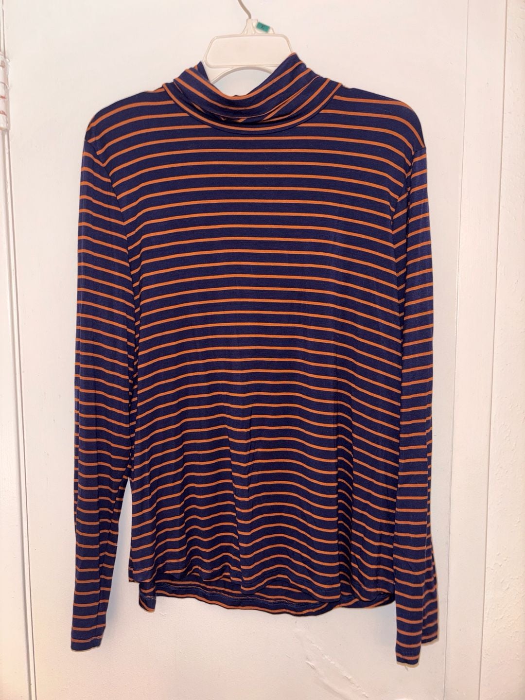 Dip Turtleneck Top Size XL Blue Orange Striped Long Sleeve Shirt 3