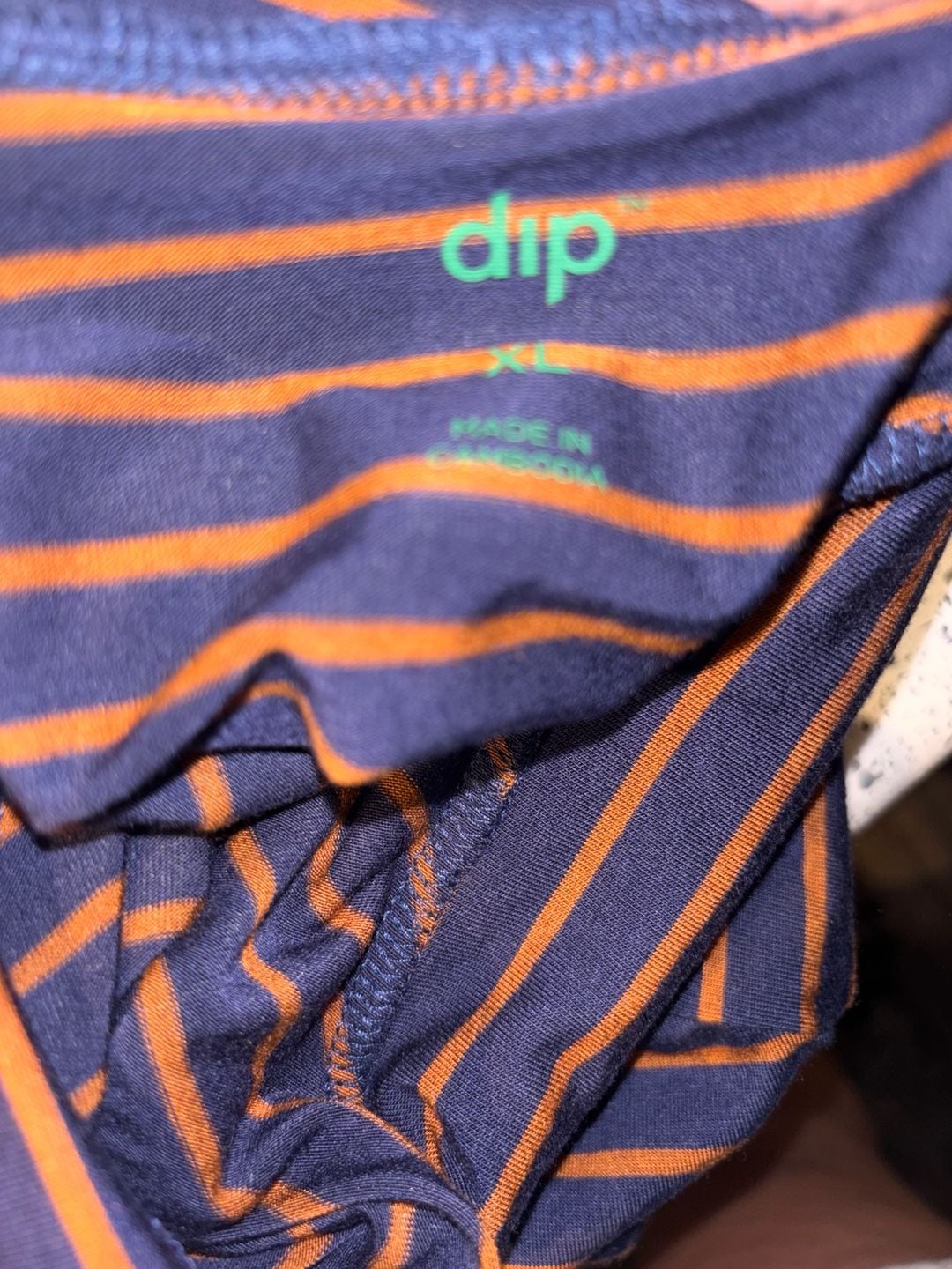 Dip Turtleneck Top Size XL Blue Orange Striped Long Sleeve Shirt 4