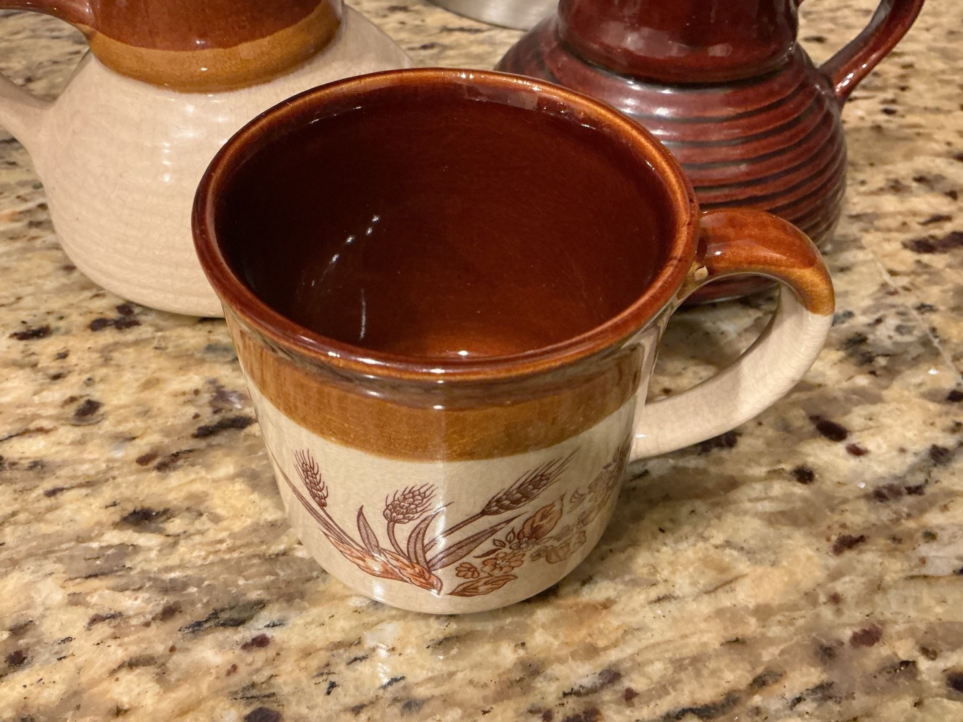 Vintage Stoneware Pottery Wheat Pattern Set 5