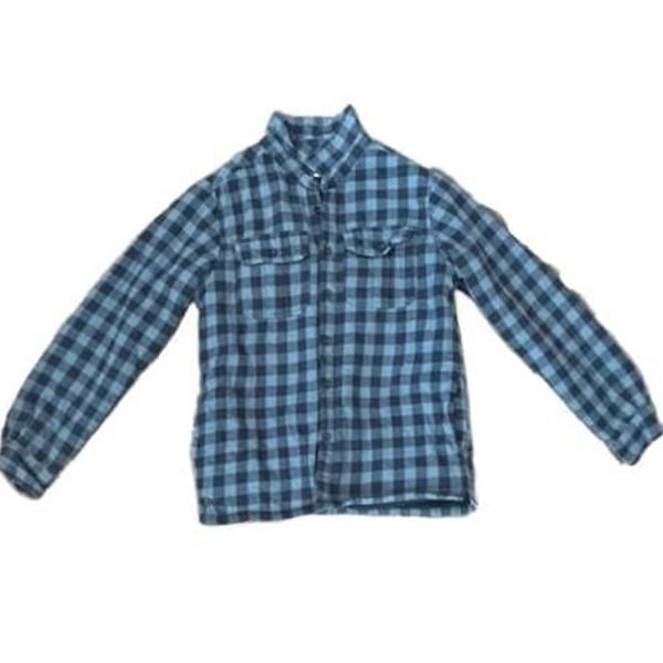 Mountain Warehouse Fleece Lined Plaid Flannel Shirt Size S Blue