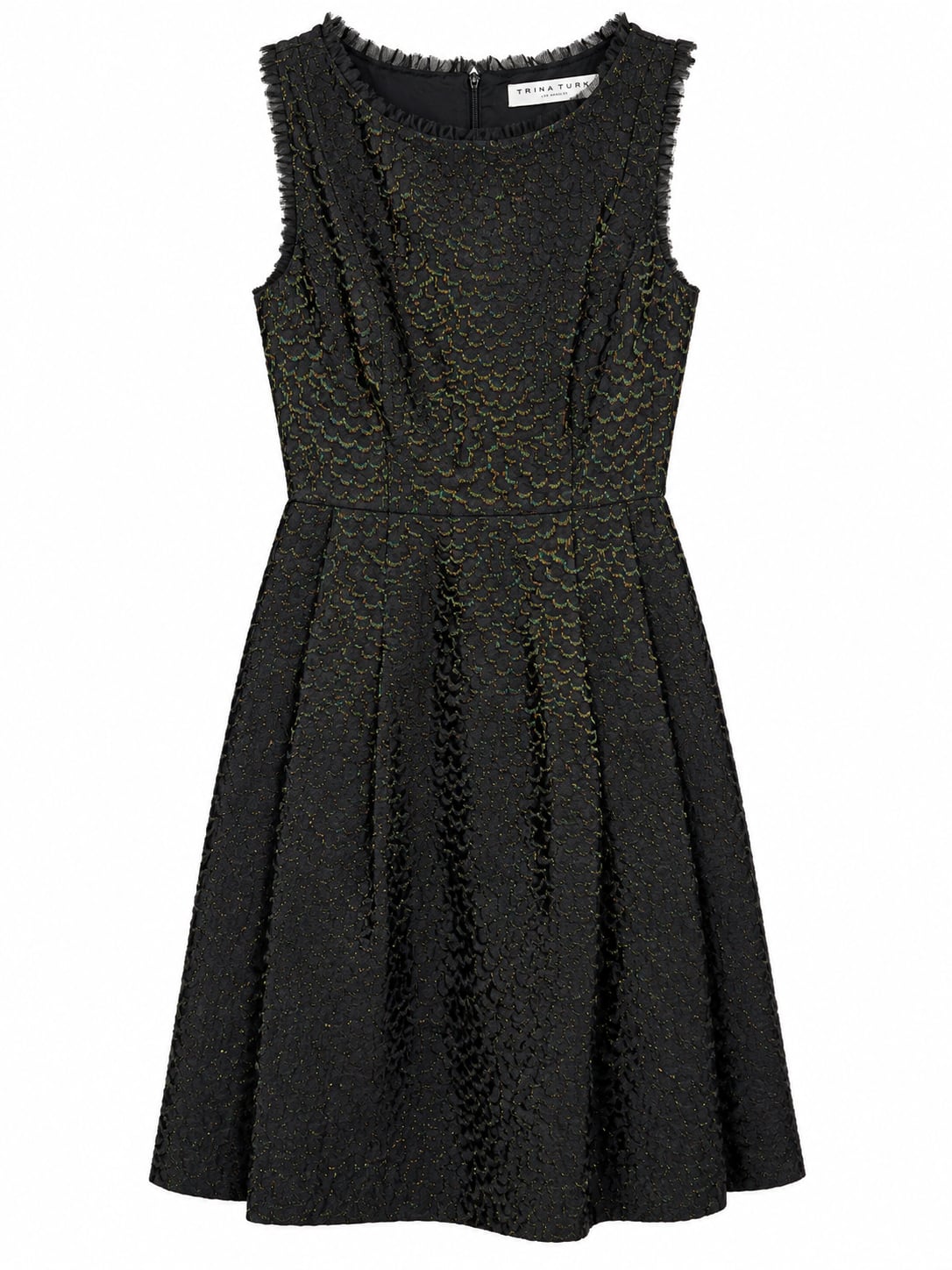 Trina Turk Dresses Size 2 Black Jacquard Fit And Flare Dress (q1) 2