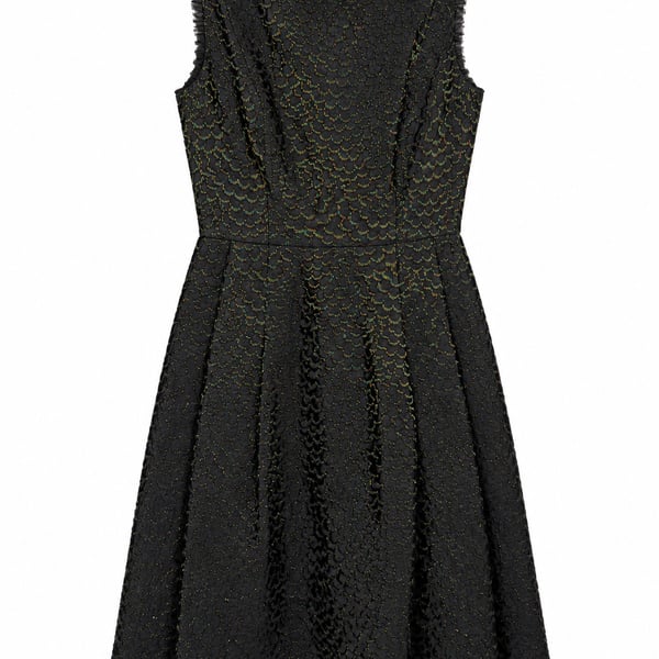 Trina Turk Dresses Size 2 Black Jacquard Fit And Flare Dress (q1)