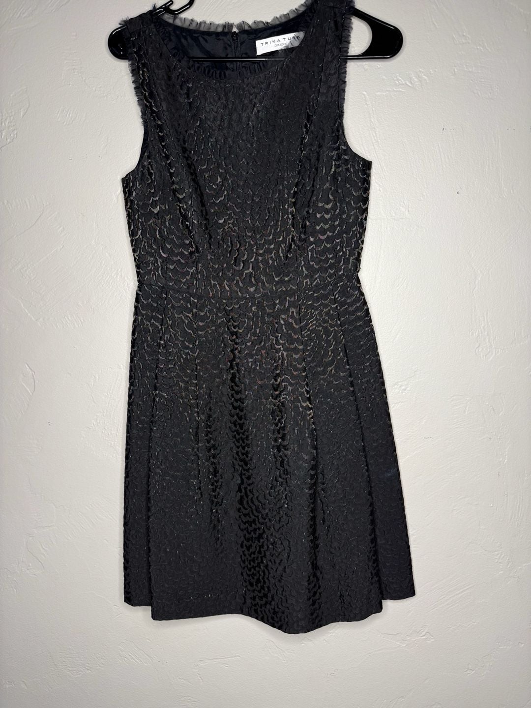 Trina Turk Dresses Size 2 Black Jacquard Fit And Flare Dress (q1) 3
