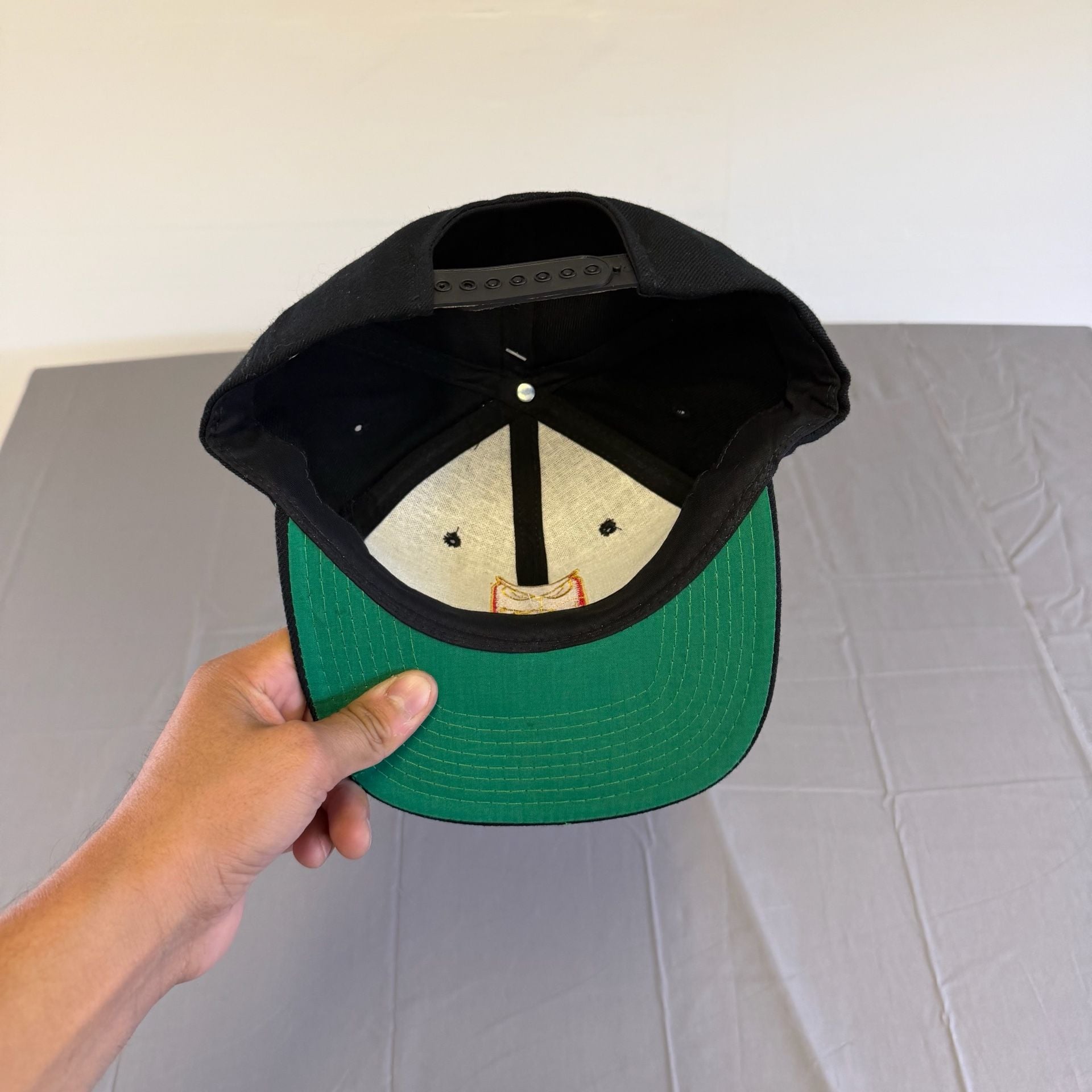 Vintage Tecos football team Logo Snapback Hat One Size Black Green Undervisor 6