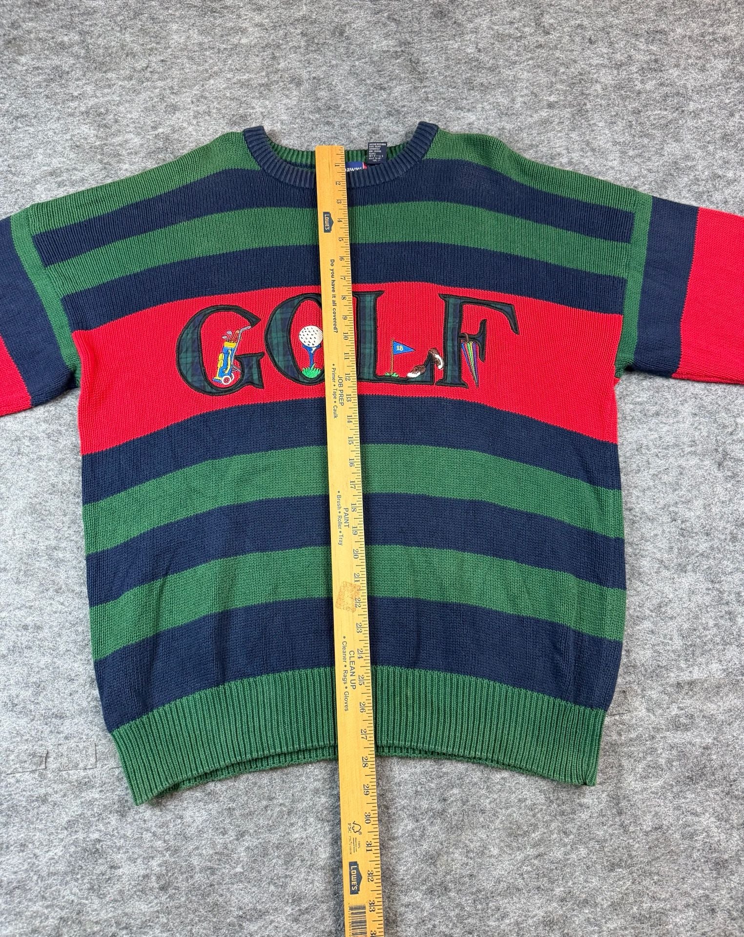 Hathaway Golf Striped Sweater Size XL Green Navy Red 6