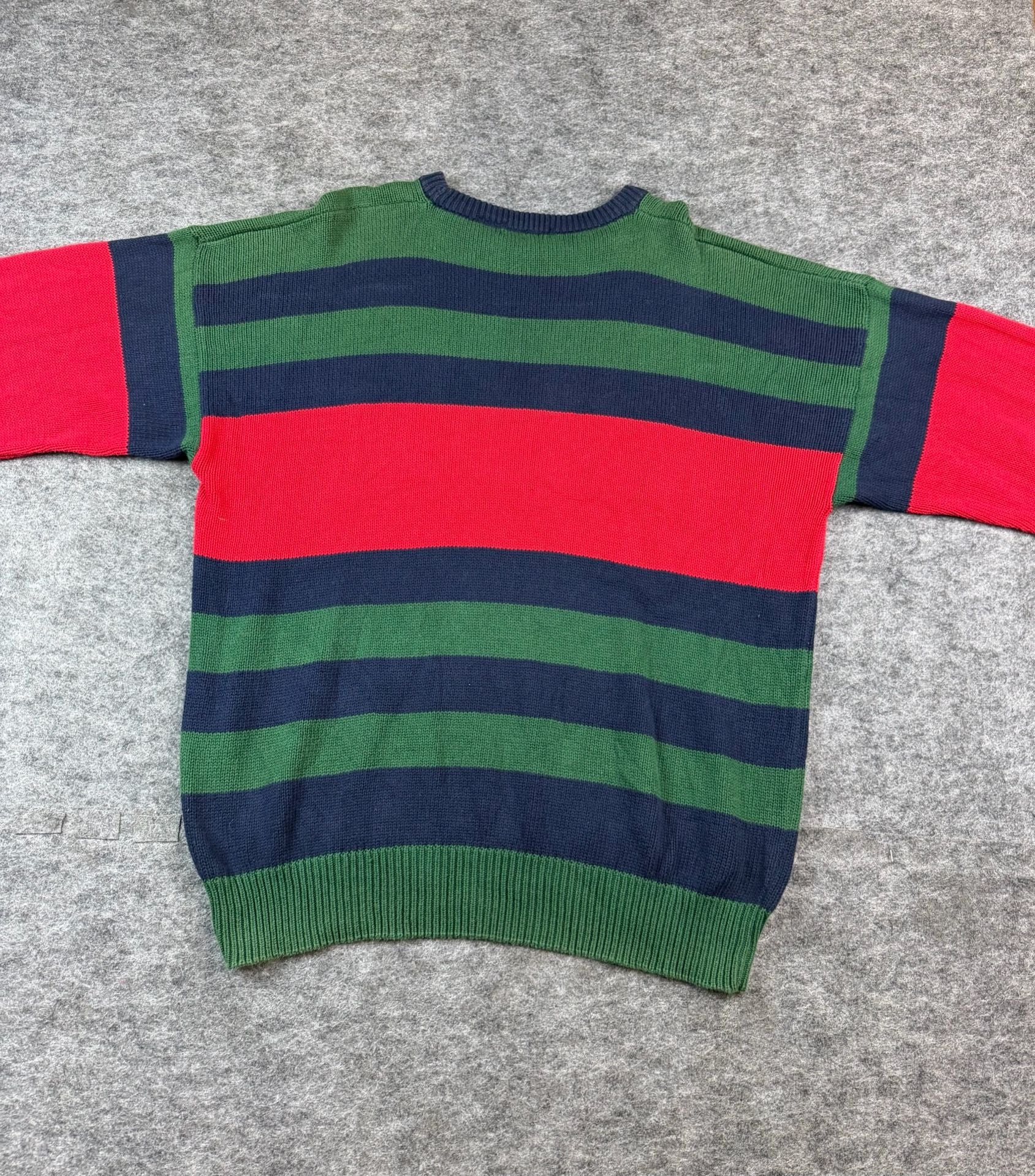 Hathaway Golf Striped Sweater Size XL Green Navy Red 7