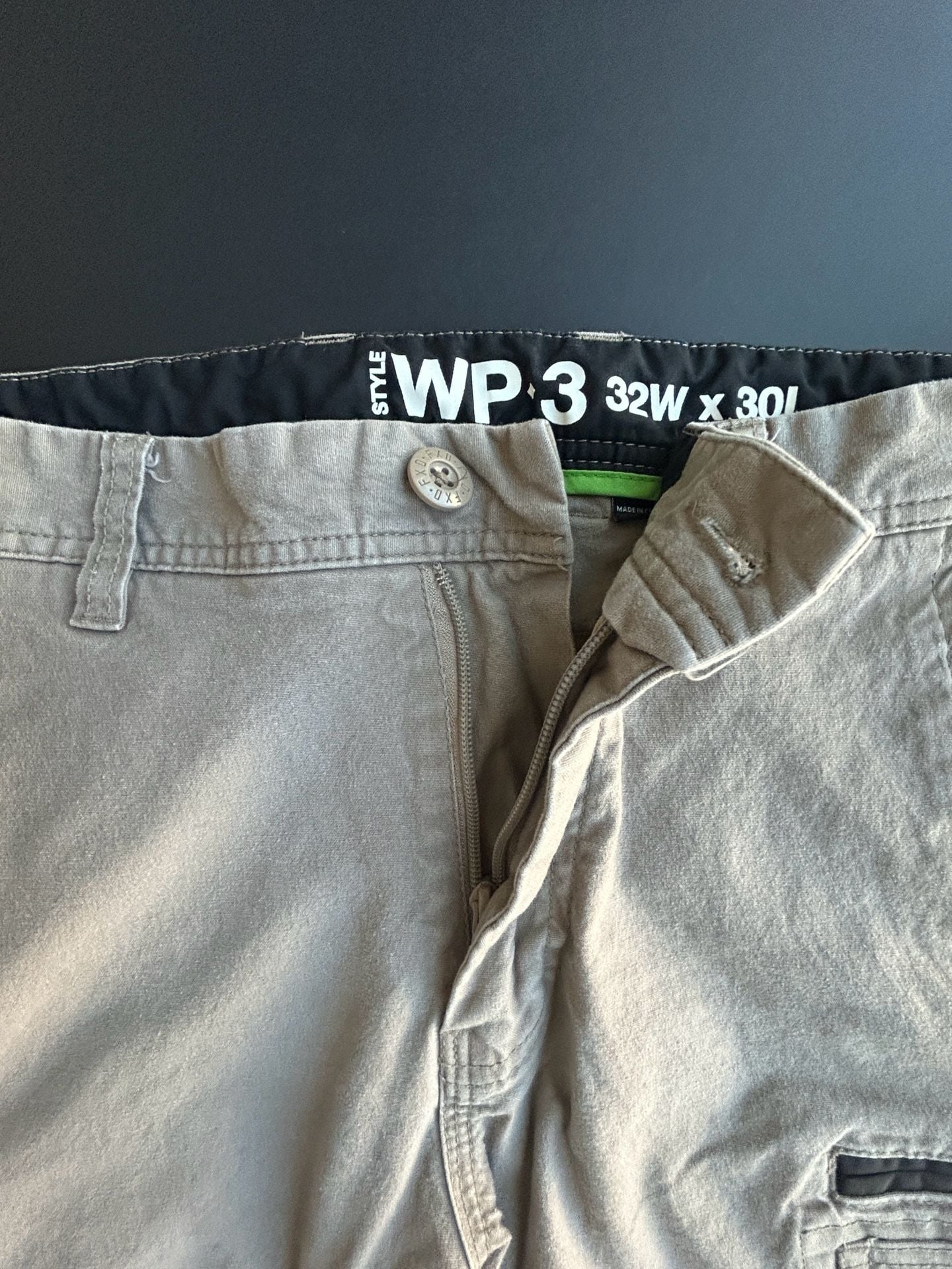 Fxd WP3 Work Pants 32W x 30L Khaki Stretch Cargo 13