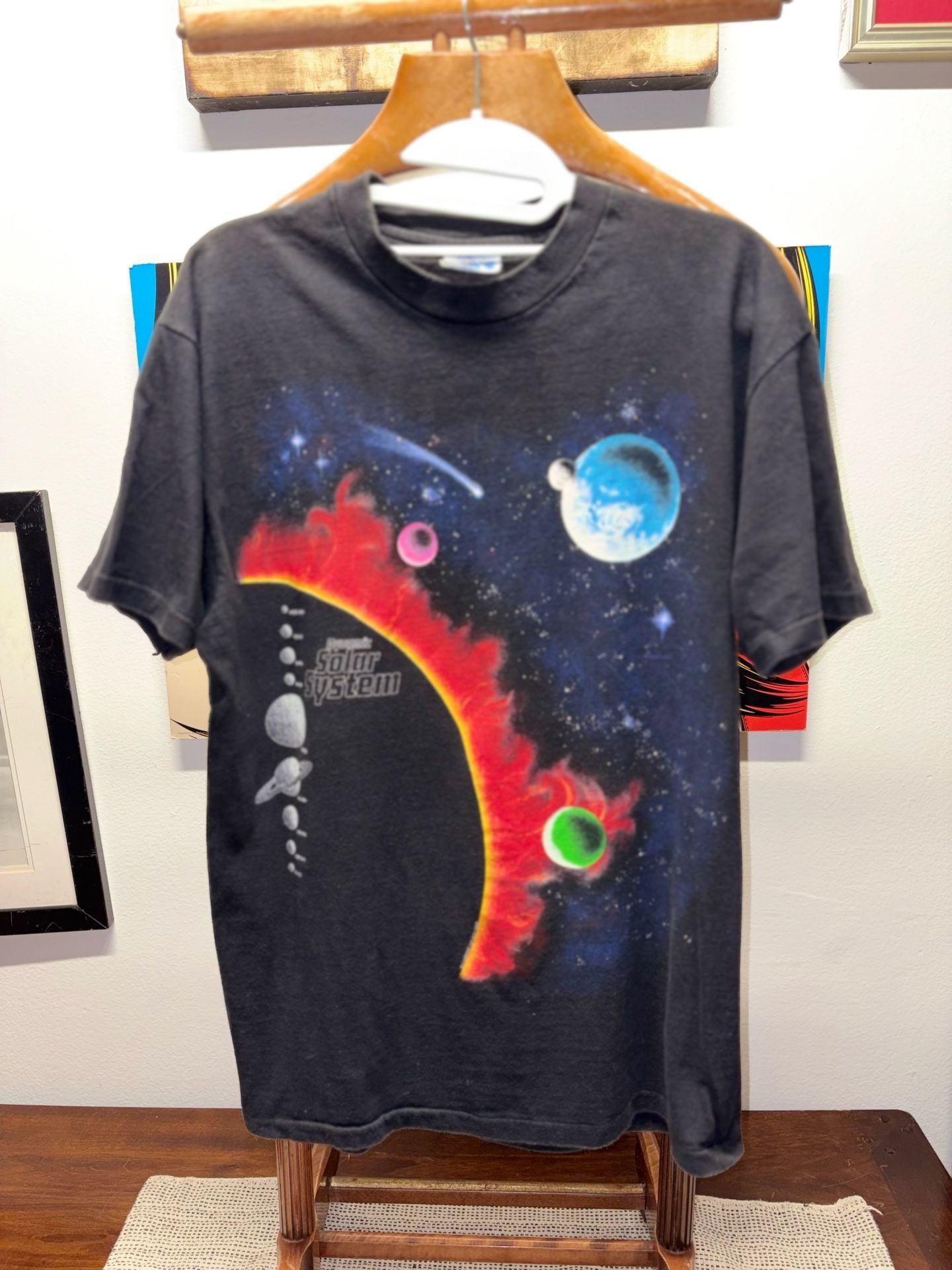 Vintage Dynamic Solar System T-Shirt Black Space Graphic Tee 2