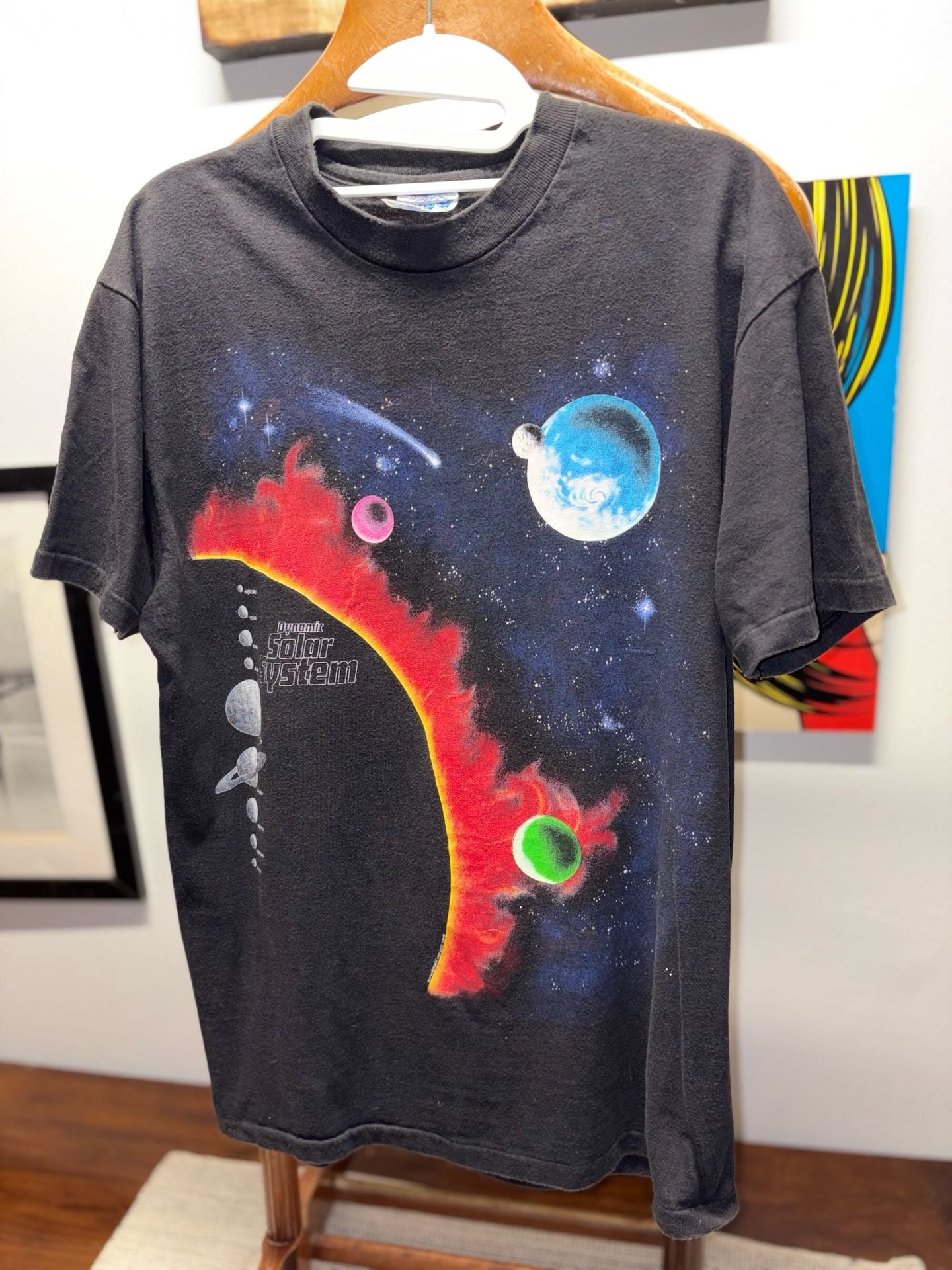 Vintage Dynamic Solar System T-Shirt Black Space Graphic Tee 3