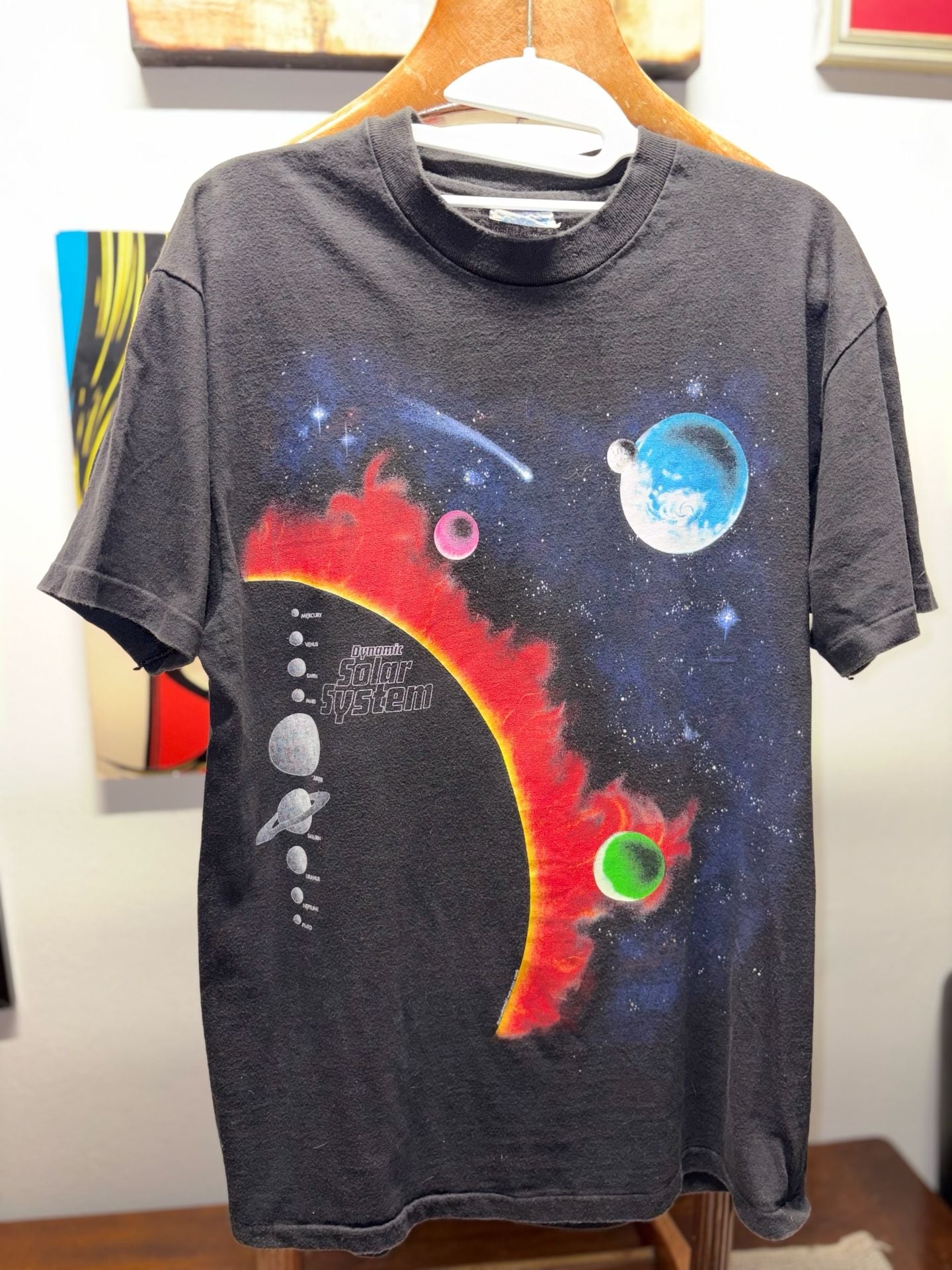 Vintage Dynamic Solar System T-Shirt Black Space Graphic Tee 4