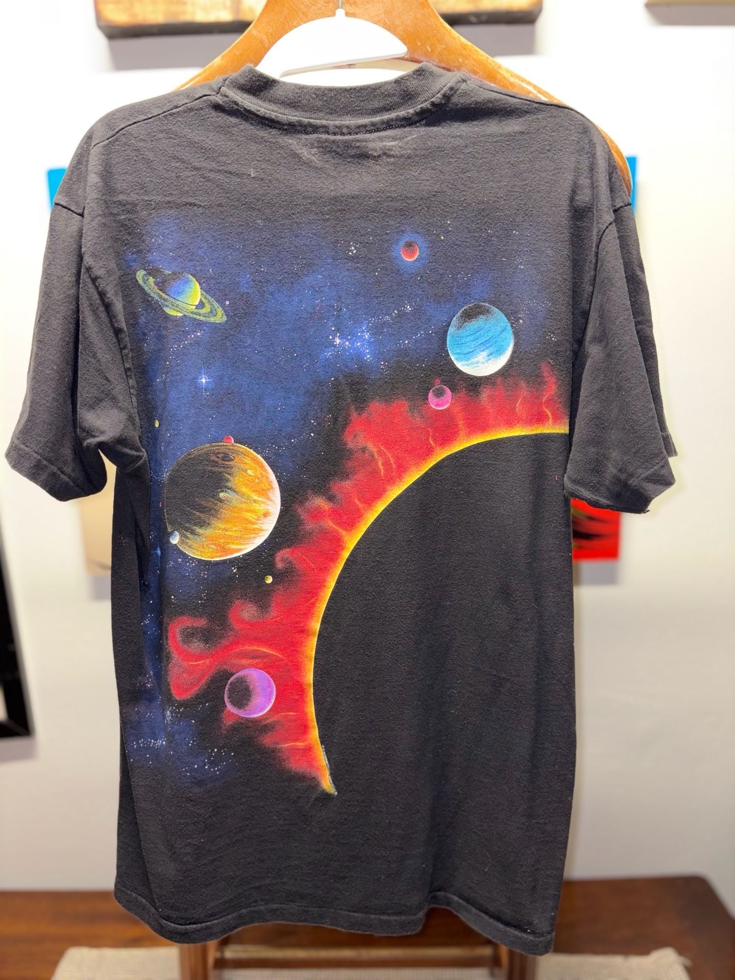Vintage Dynamic Solar System T-Shirt Black Space Graphic Tee 5