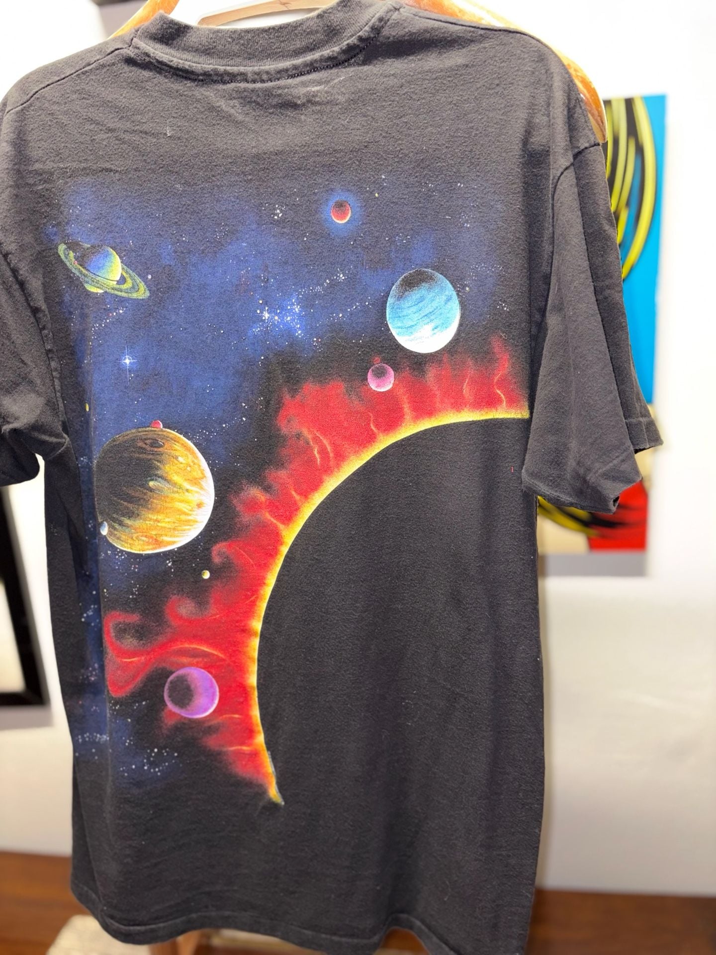 Vintage Dynamic Solar System T-Shirt Black Space Graphic Tee 6