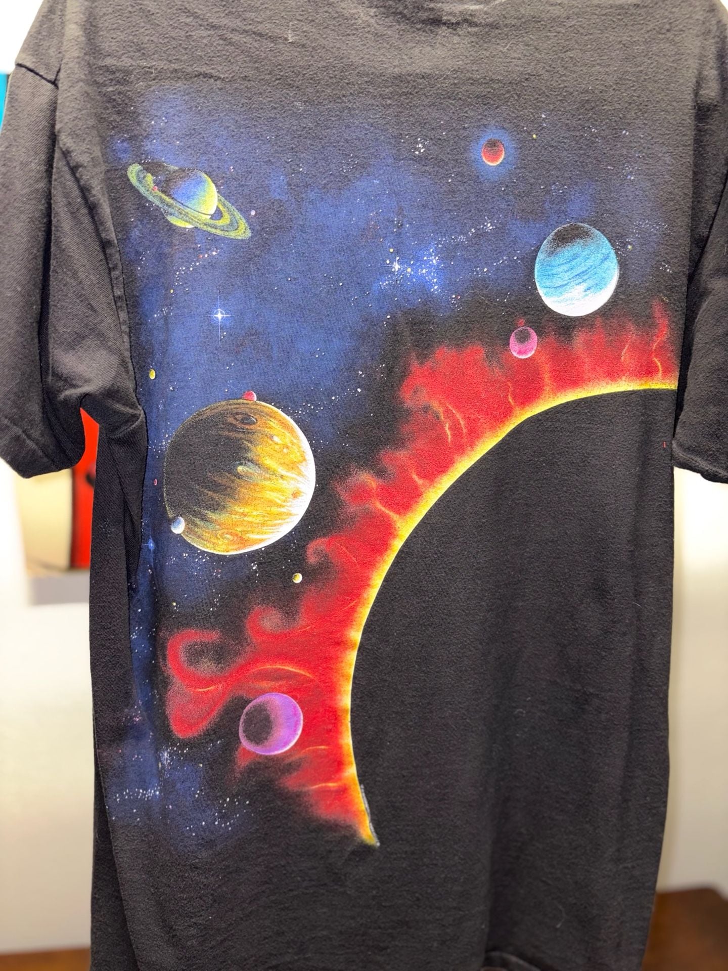 Vintage Dynamic Solar System T-Shirt Black Space Graphic Tee 7