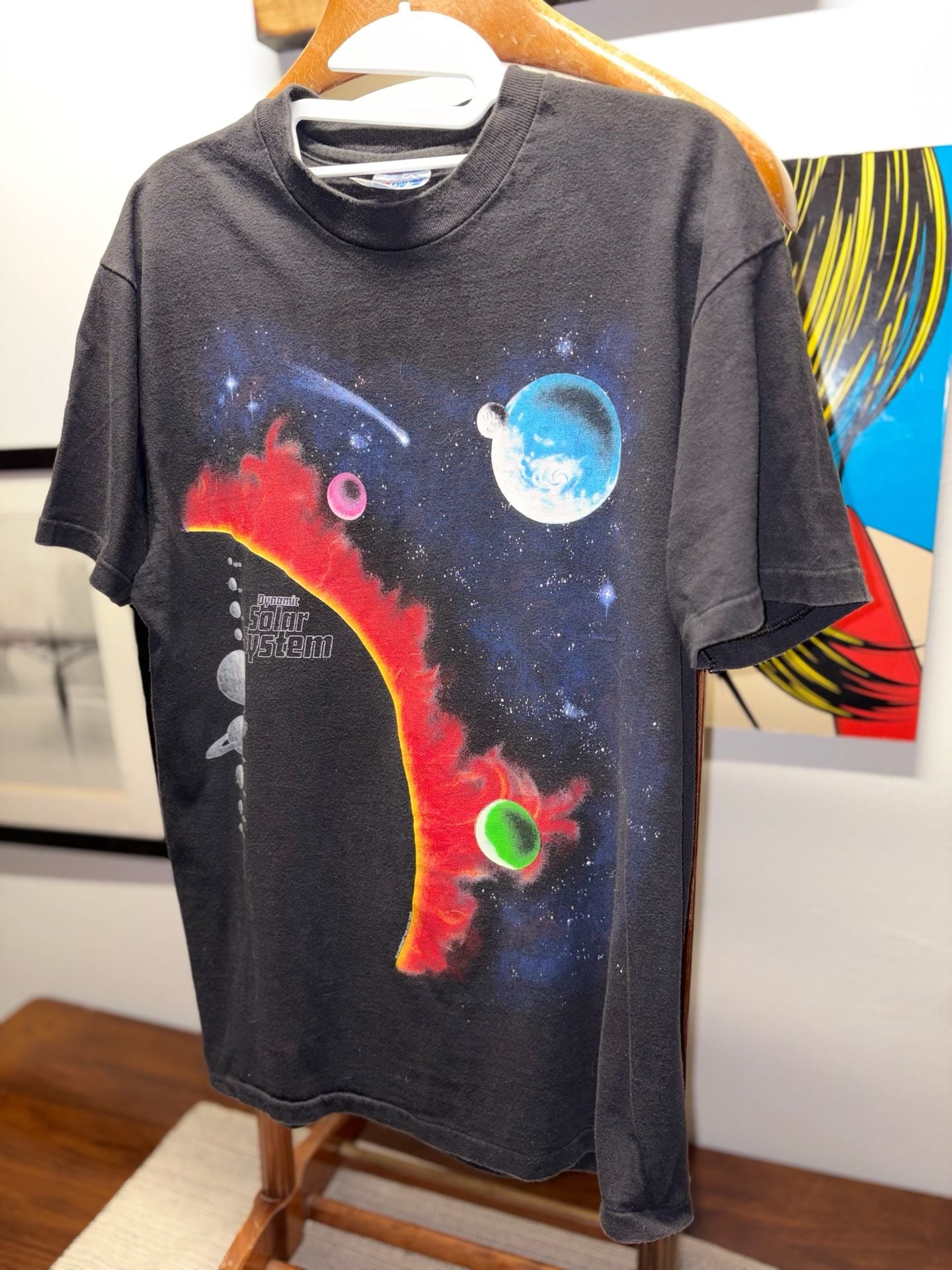 Vintage Dynamic Solar System T-Shirt Black Space Graphic Tee 9