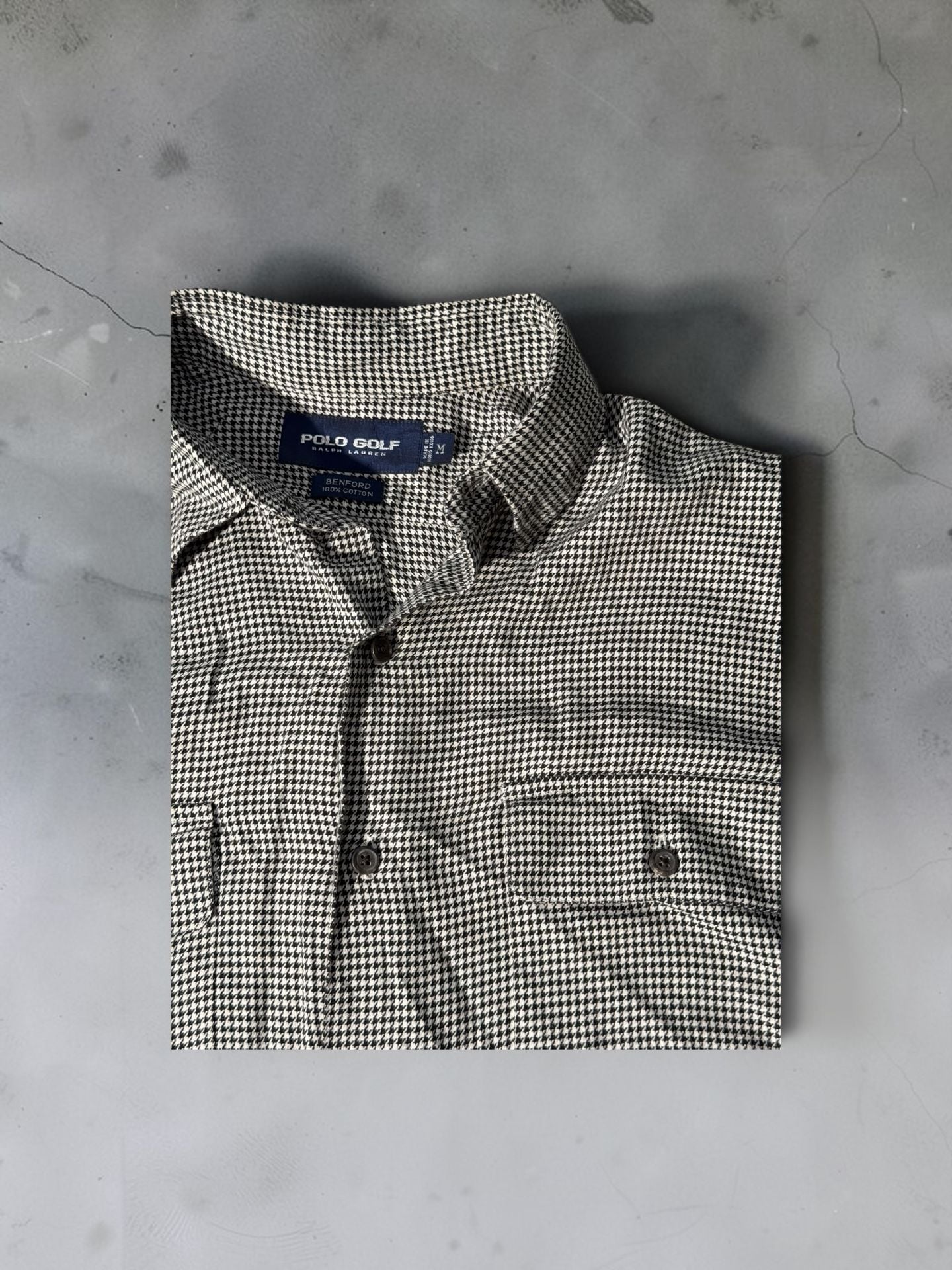 Polo Golf Ralph Lauren Benford Size M Houndstooth Long Sleeve Shirt 3