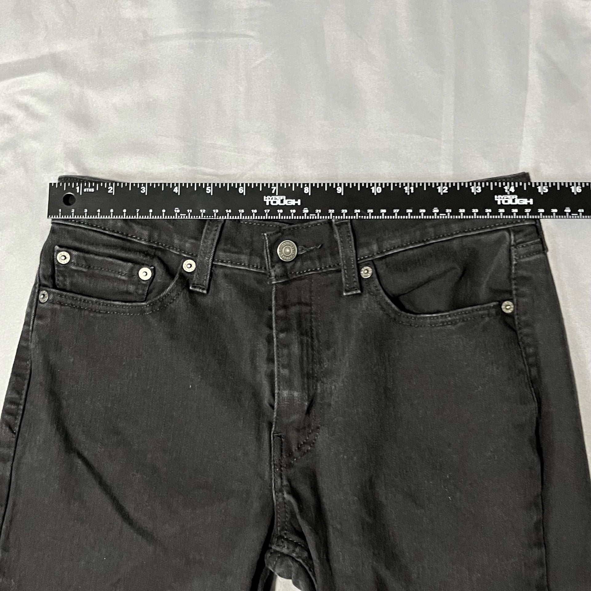 Levi's 514 Slim Straight Jeans Size 29x30 Black Denim 5