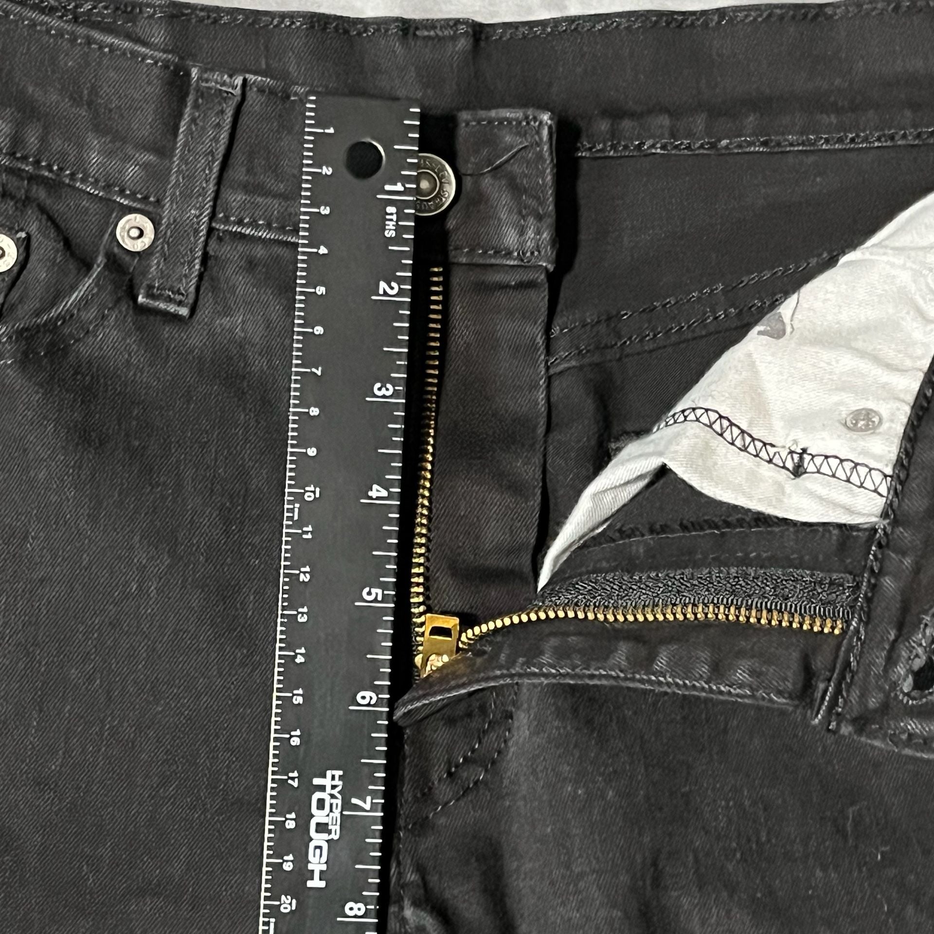 Levi's 514 Slim Straight Jeans Size 29x30 Black Denim 8