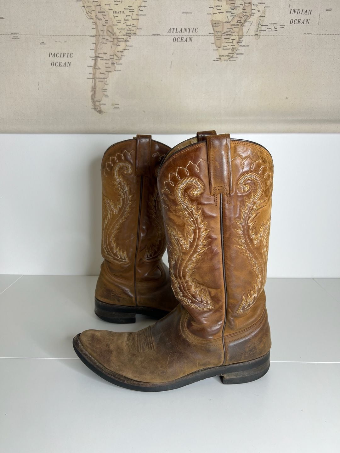 Botas Jaca Western Cowboy Boots Tan Leather 2