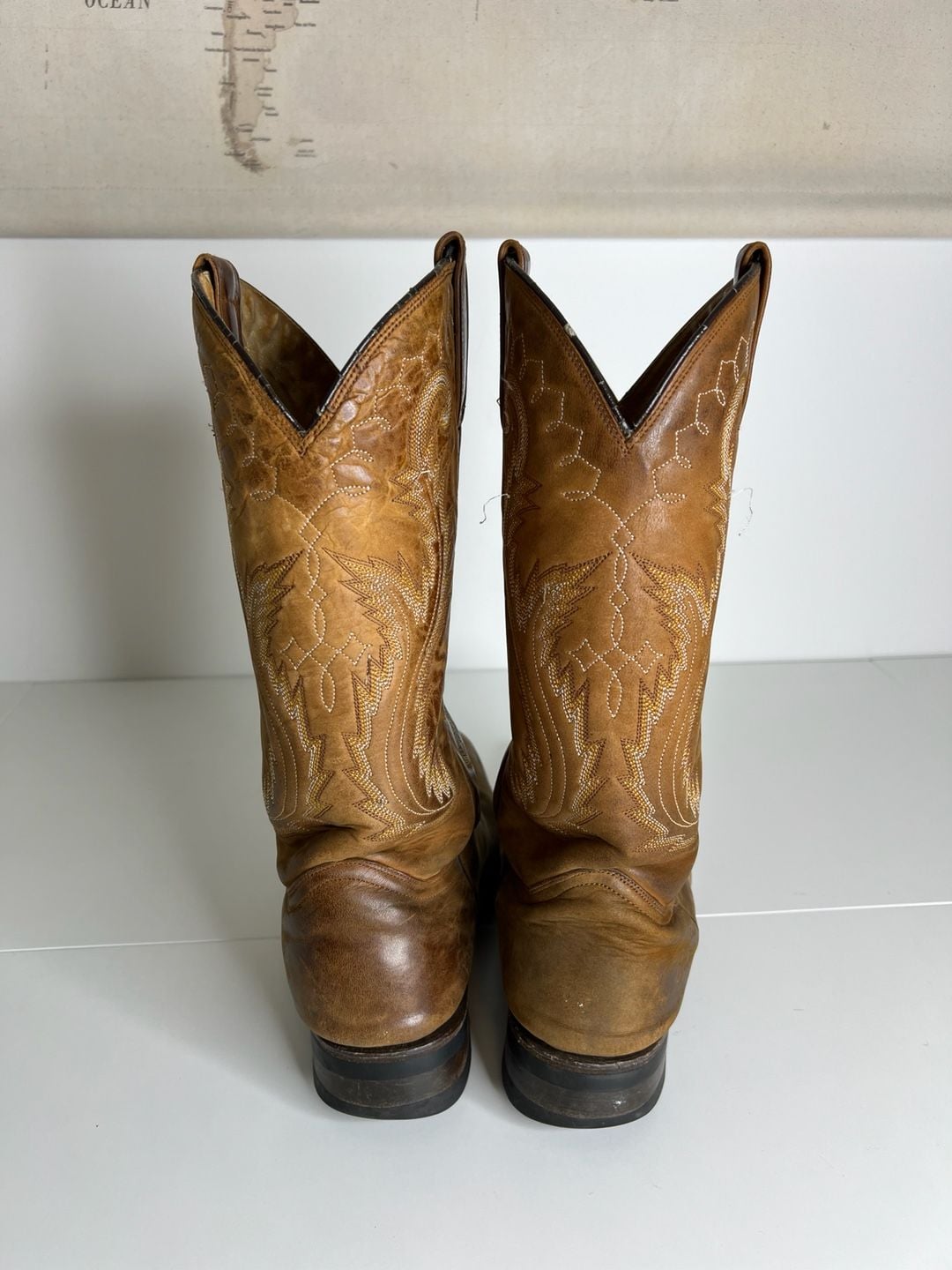 Botas Jaca Western Cowboy Boots Tan Leather 4