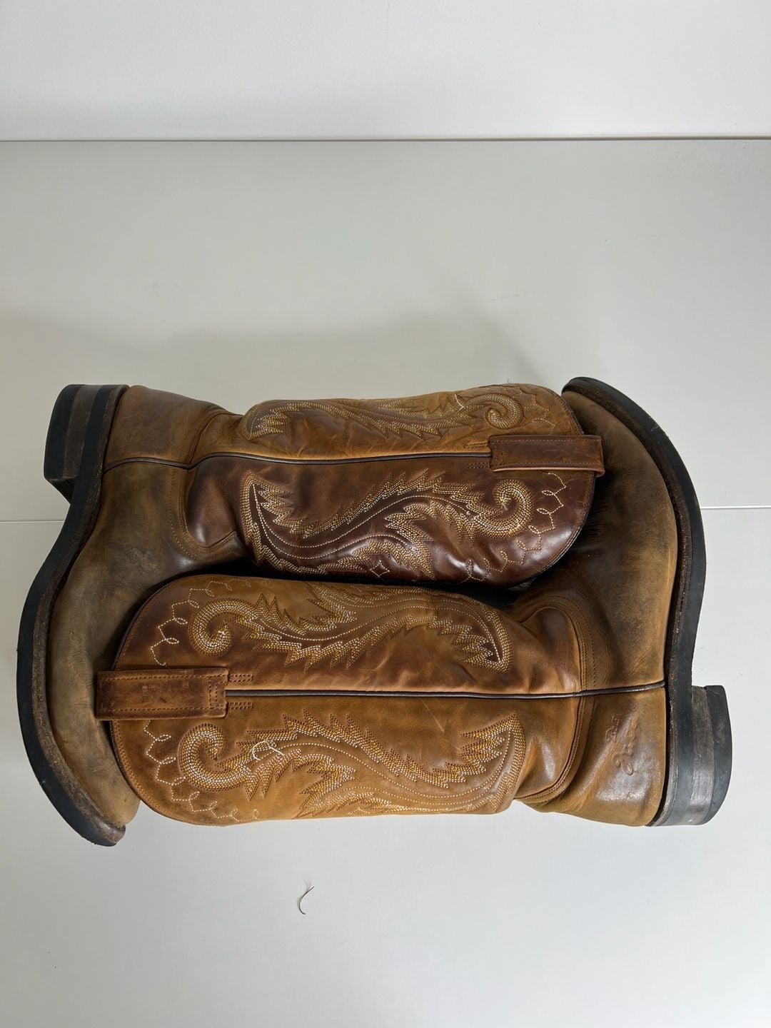Botas Jaca Western Cowboy Boots Tan Leather 6