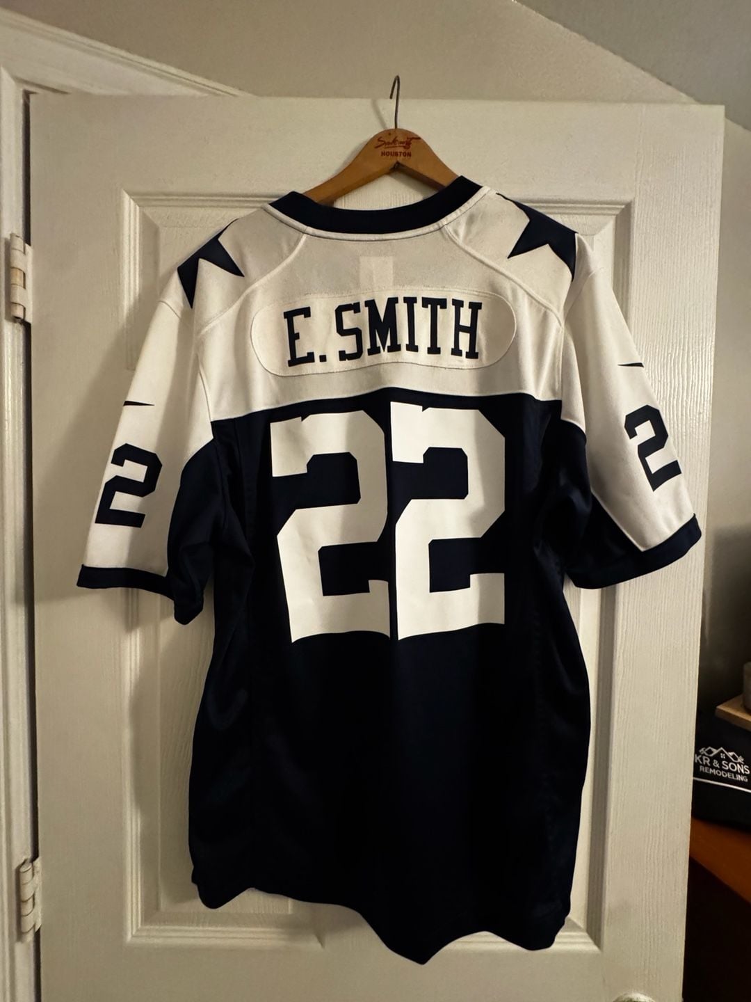Nike Dallas Cowboys E. Smith 22 Jersey Size L Blue White Alternate 3