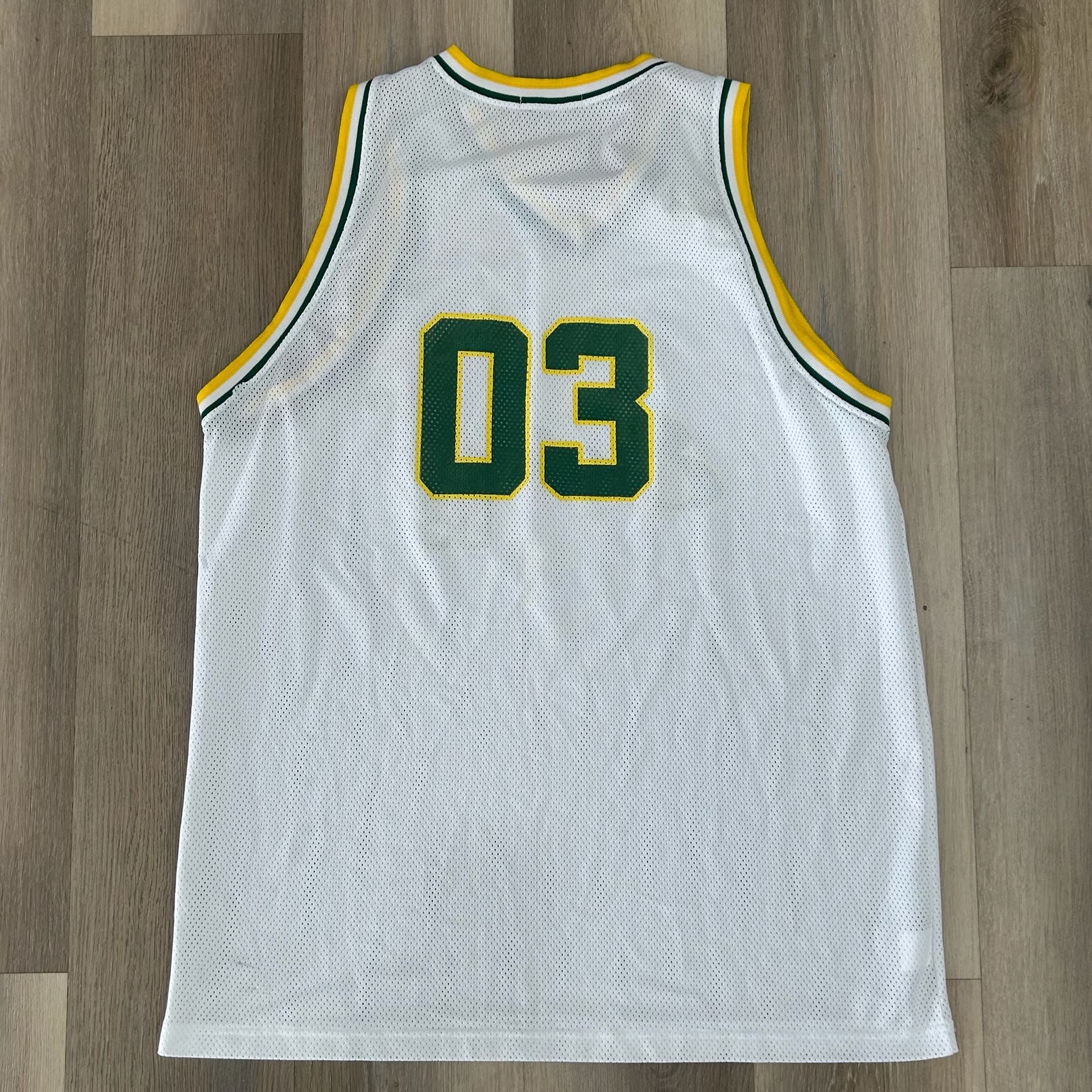 Ezekiel Basketball Jersey Size XL White Green Yellow Mesh 03 3