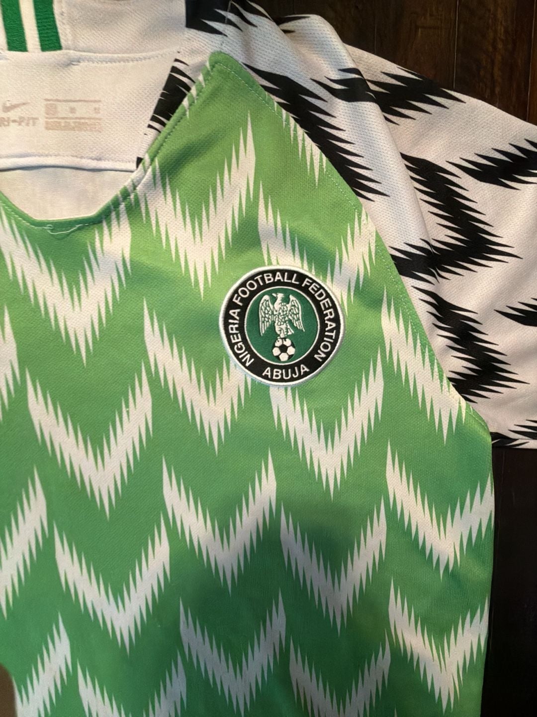Nike Nigeria 2018 Home Soccer Jersey Medium Green White 4