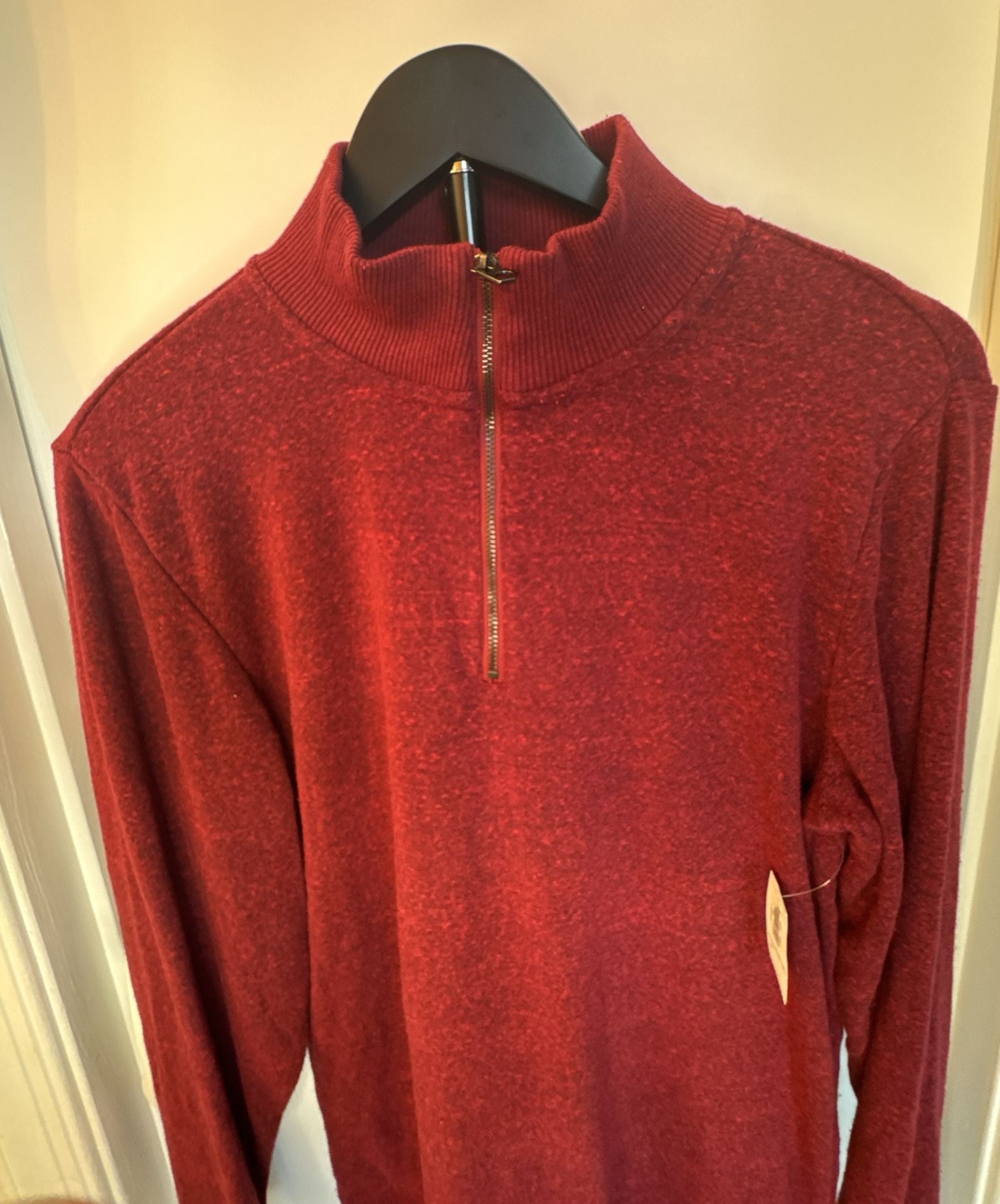 Old Navy Full Zip Sweater Size M Red Marbled 4