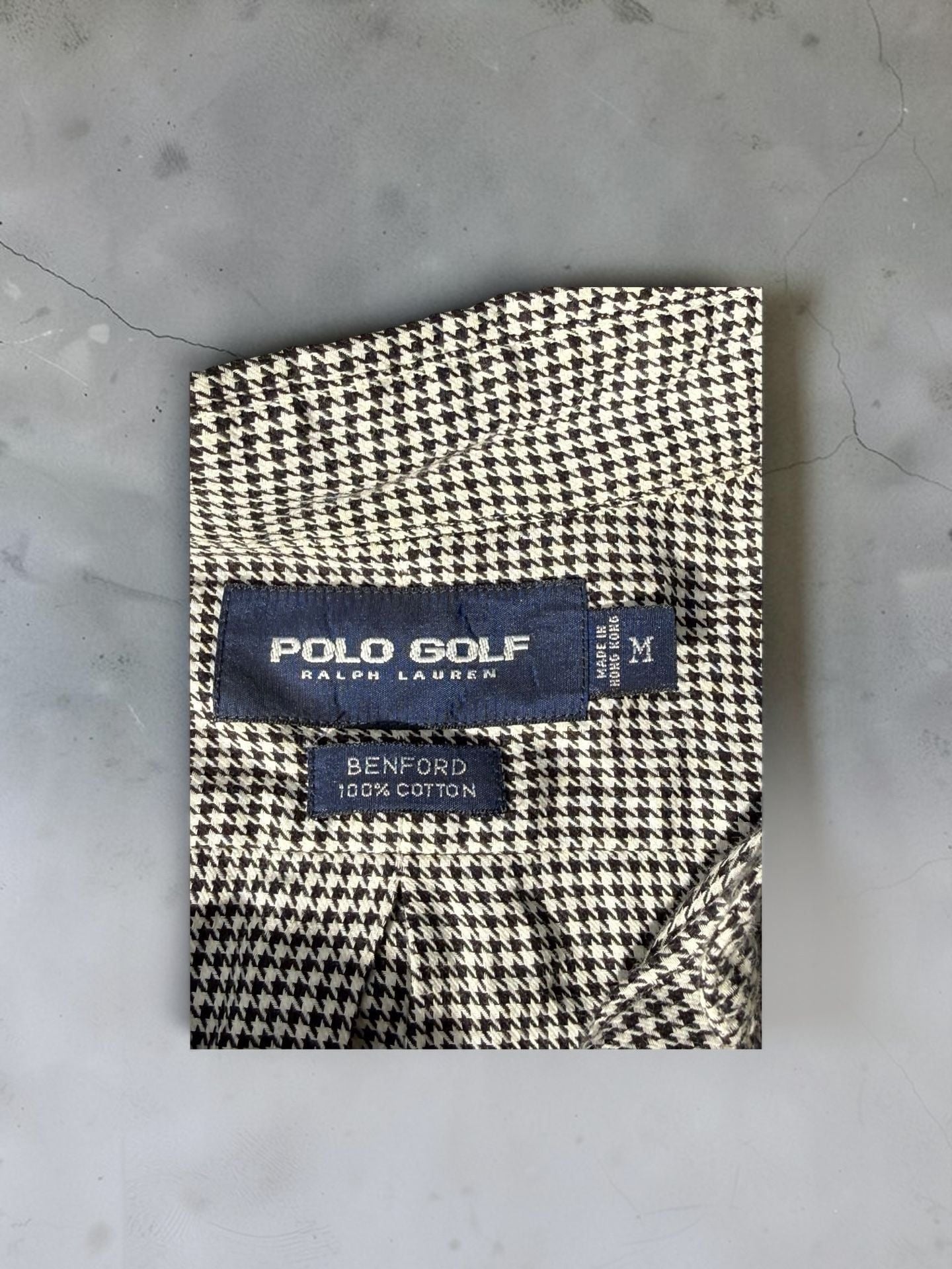 Polo Golf Ralph Lauren Benford Size M Houndstooth Long Sleeve Shirt 4