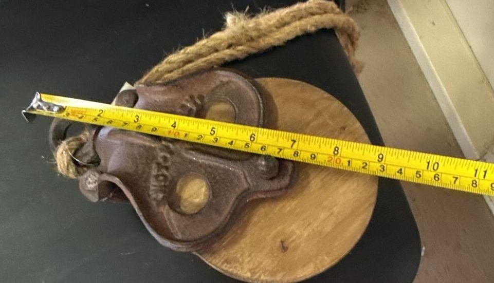 NWT Hobby Lobby Knot Pulley Wood And Cast Iron Decor 10