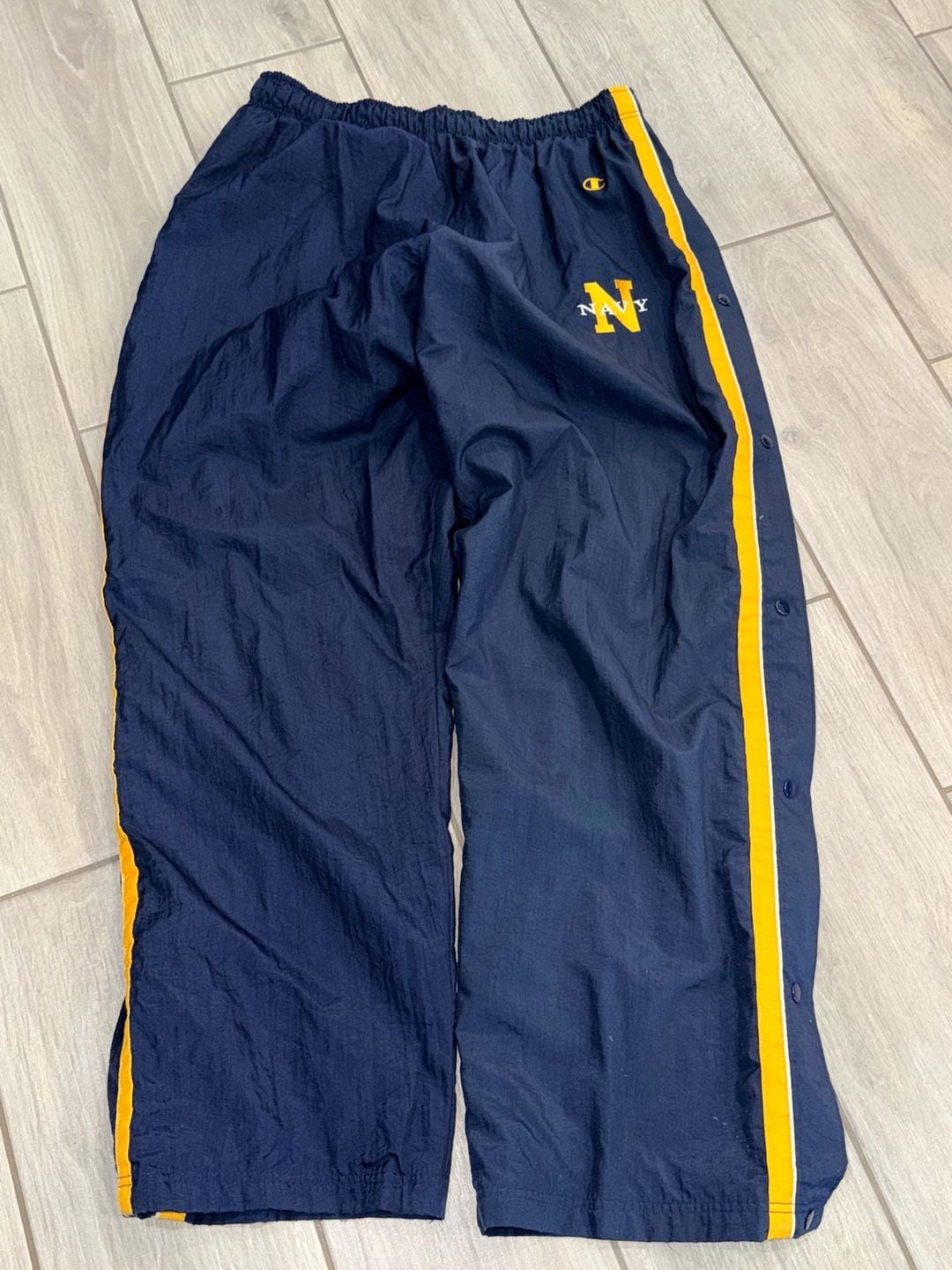 Champion Navy Midshipmen Tear Away Warm Up Pants Blue Yellow Item 504 3