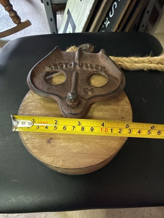 NWT Hobby Lobby Knot Pulley Wood And Cast Iron Decor 11