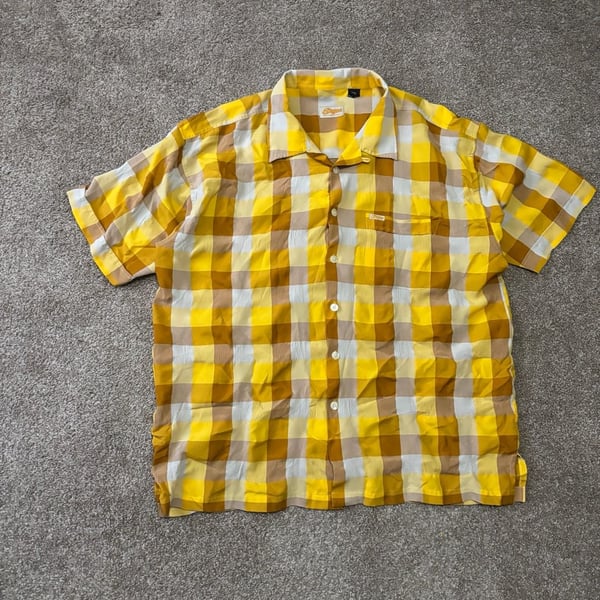 Early 2000s Yellow Enyce Plaid Short Sleeve Button Down Shirt Size XXXL Yellow Brown