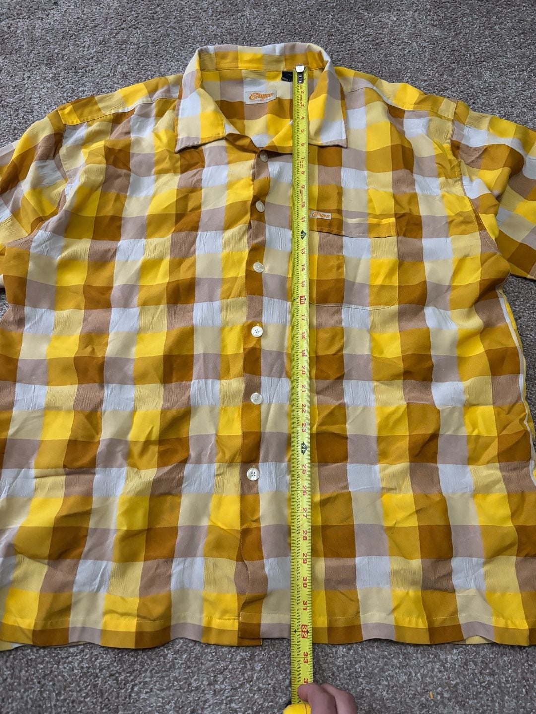 Early 2000s Yellow Enyce Plaid Short Sleeve Button Down Shirt Size XXXL Yellow Brown 4