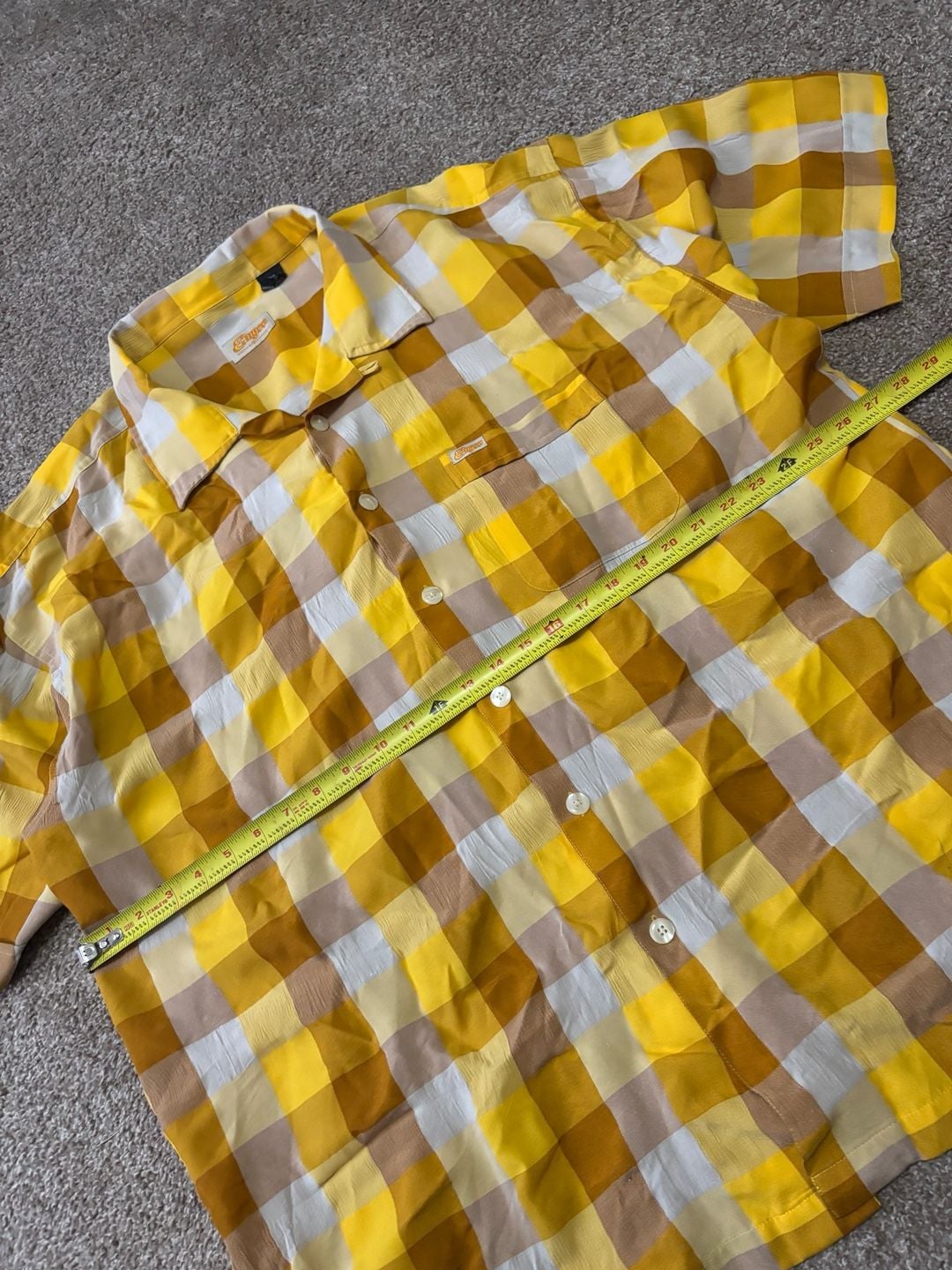 Early 2000s Yellow Enyce Plaid Short Sleeve Button Down Shirt Size XXXL Yellow Brown 5