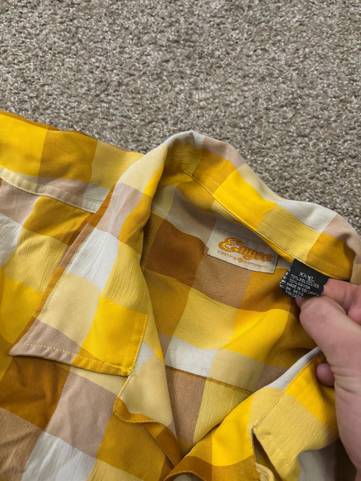 Early 2000s Yellow Enyce Plaid Short Sleeve Button Down Shirt Size XXXL Yellow Brown 6
