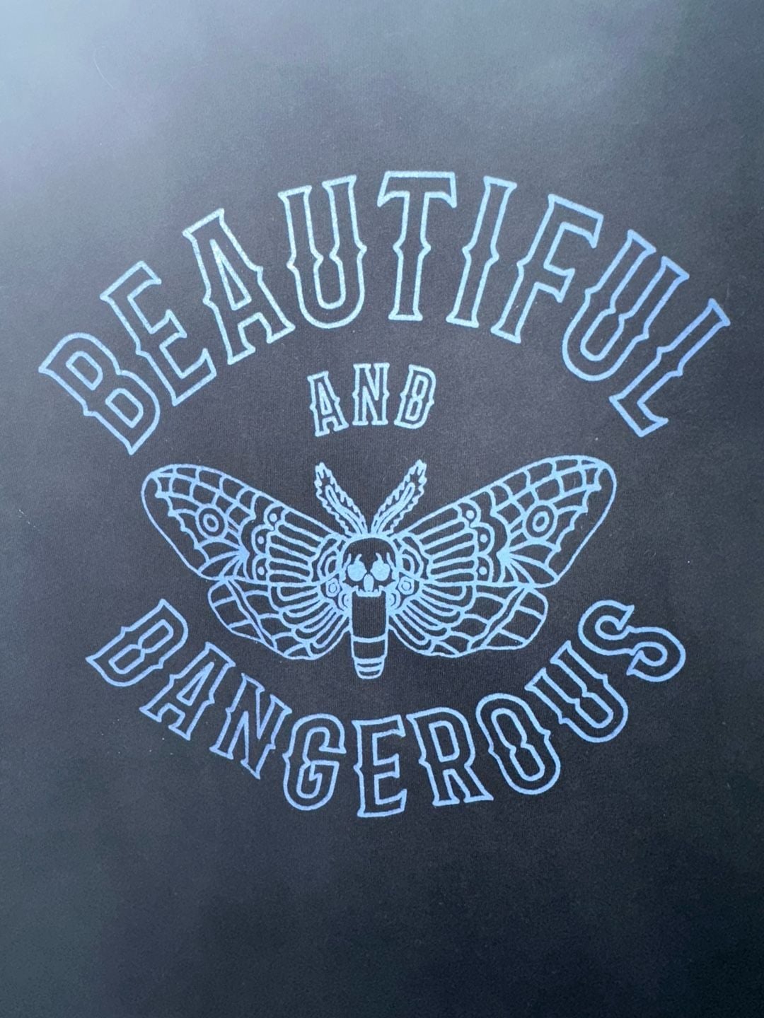 Grunt Style Beautiful And Dangerous T-Shirt, Size XL, Black Moth Graphic 6