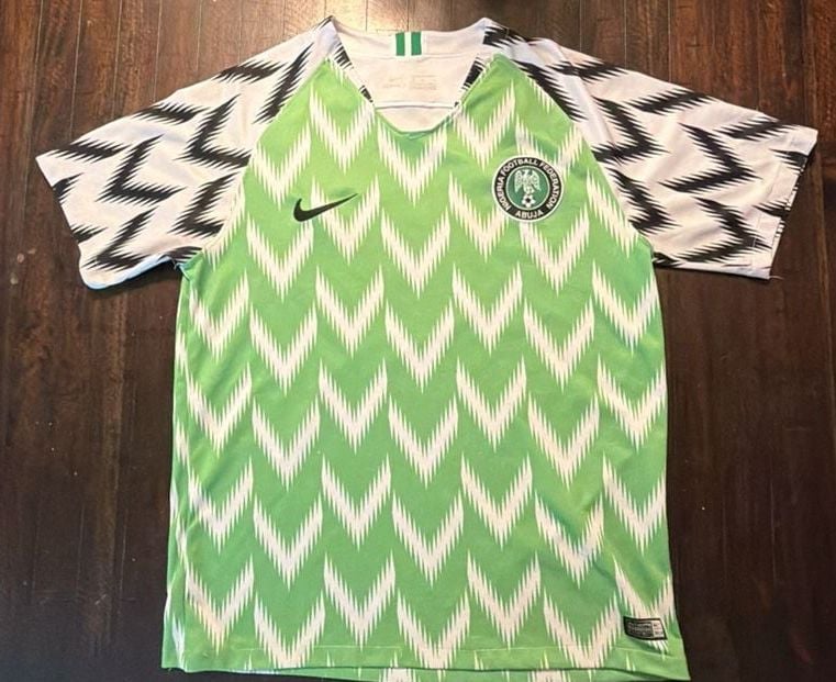 Nike Nigeria 2018 Home Soccer Jersey Medium Green White 2