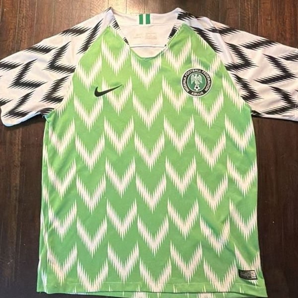 Nike Nigeria 2018 Home Soccer Jersey Medium Green White