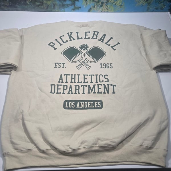 Strange Dazee Pickleball Sweatshirt Size XL Cream Athletics Dept