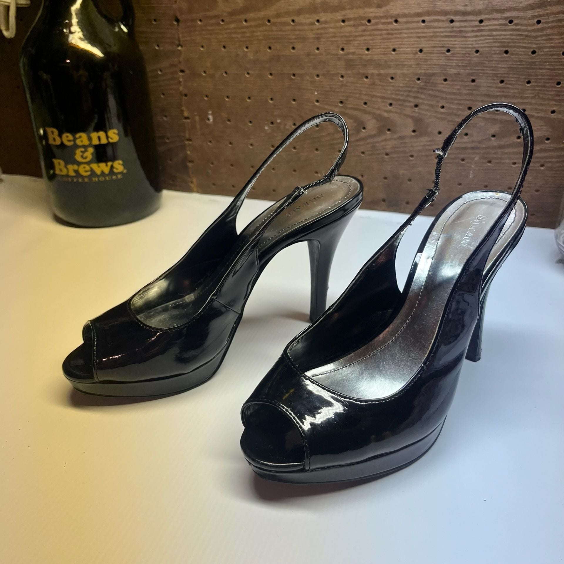 Style & Co Black Patent Slingback Pumps Heels 2