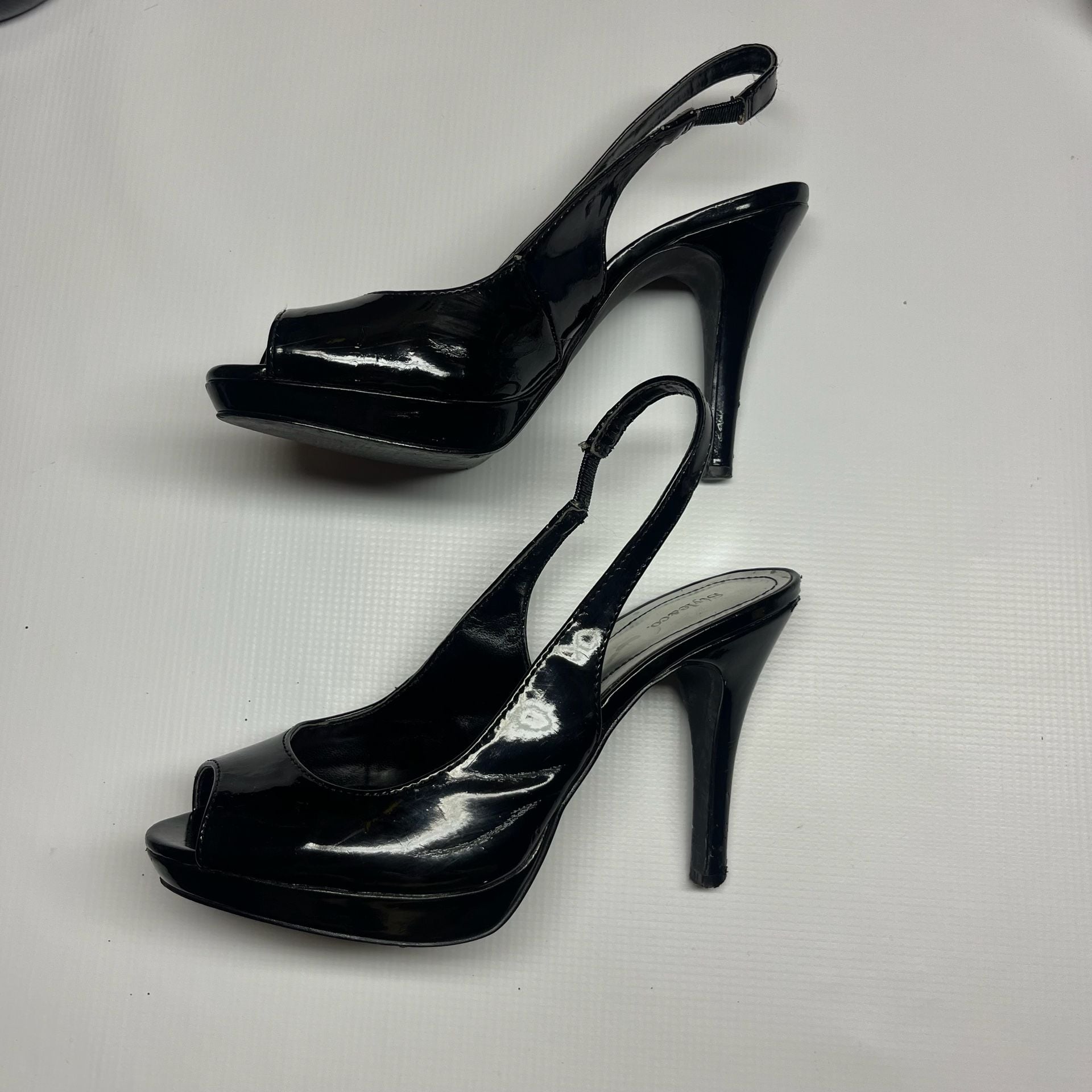 Style & Co Black Patent Slingback Pumps Heels 4